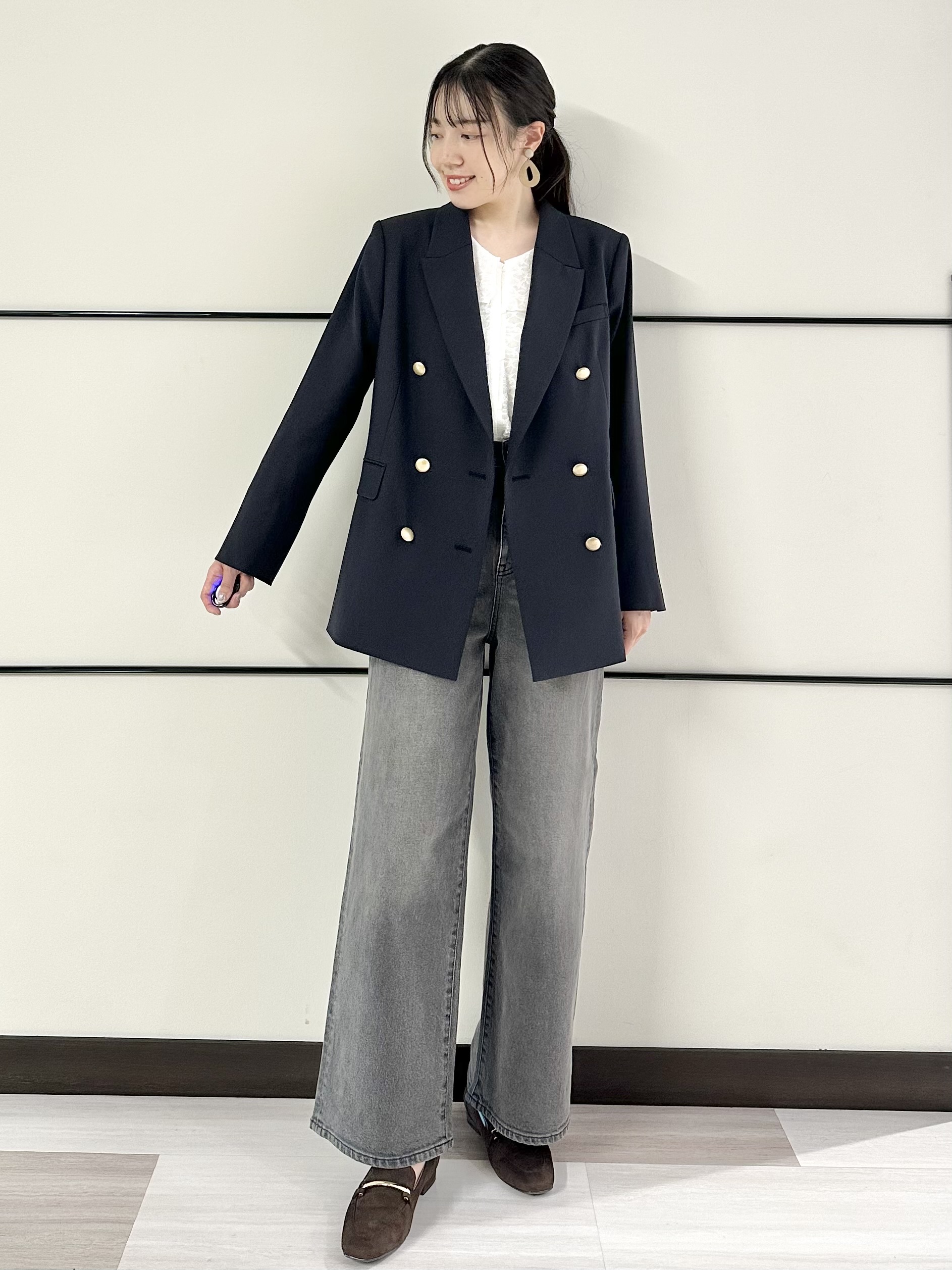 Momoさんの「Reflect｜【通勤】ダブルブレストジャケット」を使ったコーディネート