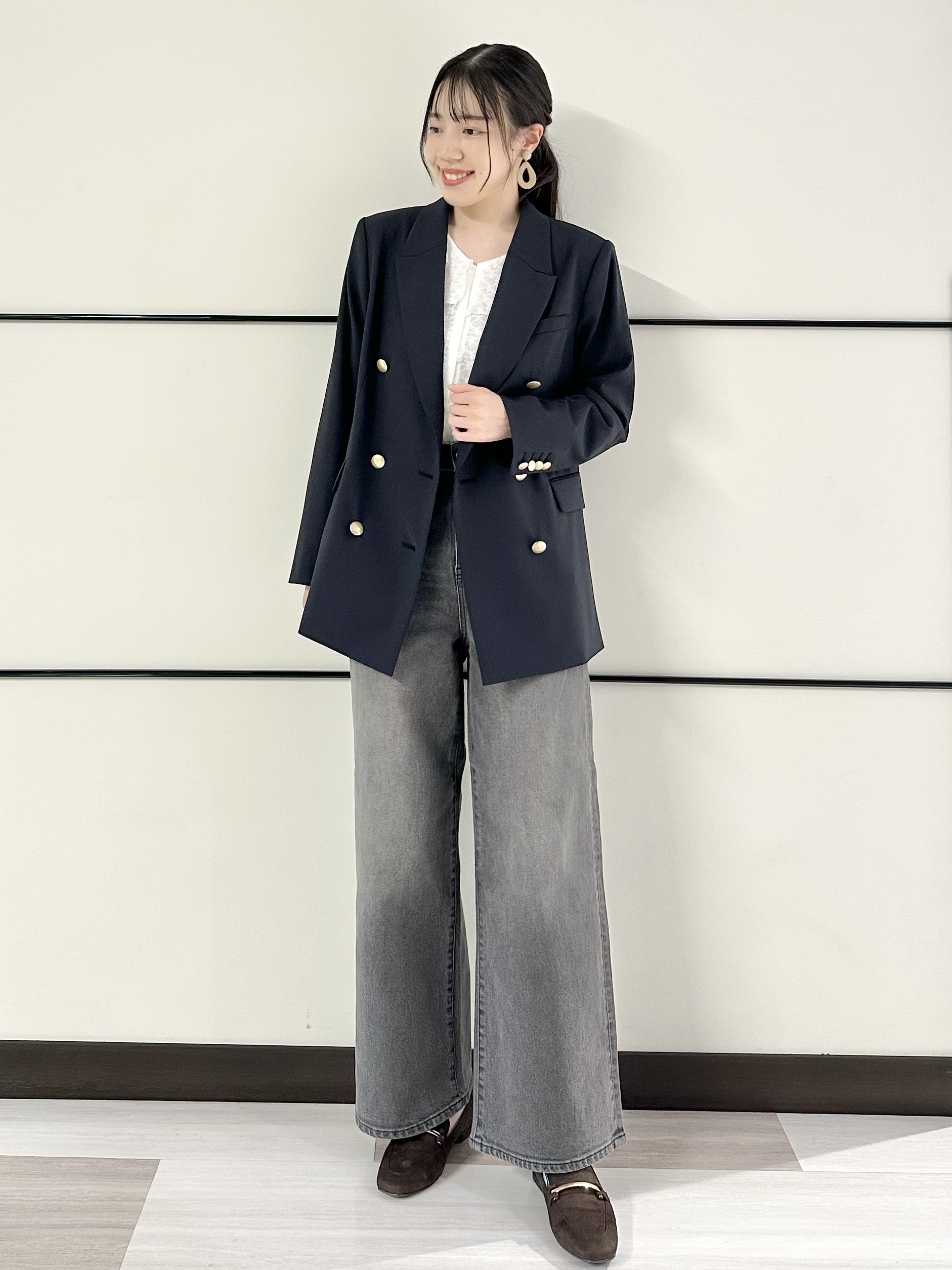 Momoさんの「Reflect｜【通勤】ダブルブレストジャケット」を使ったコーディネート