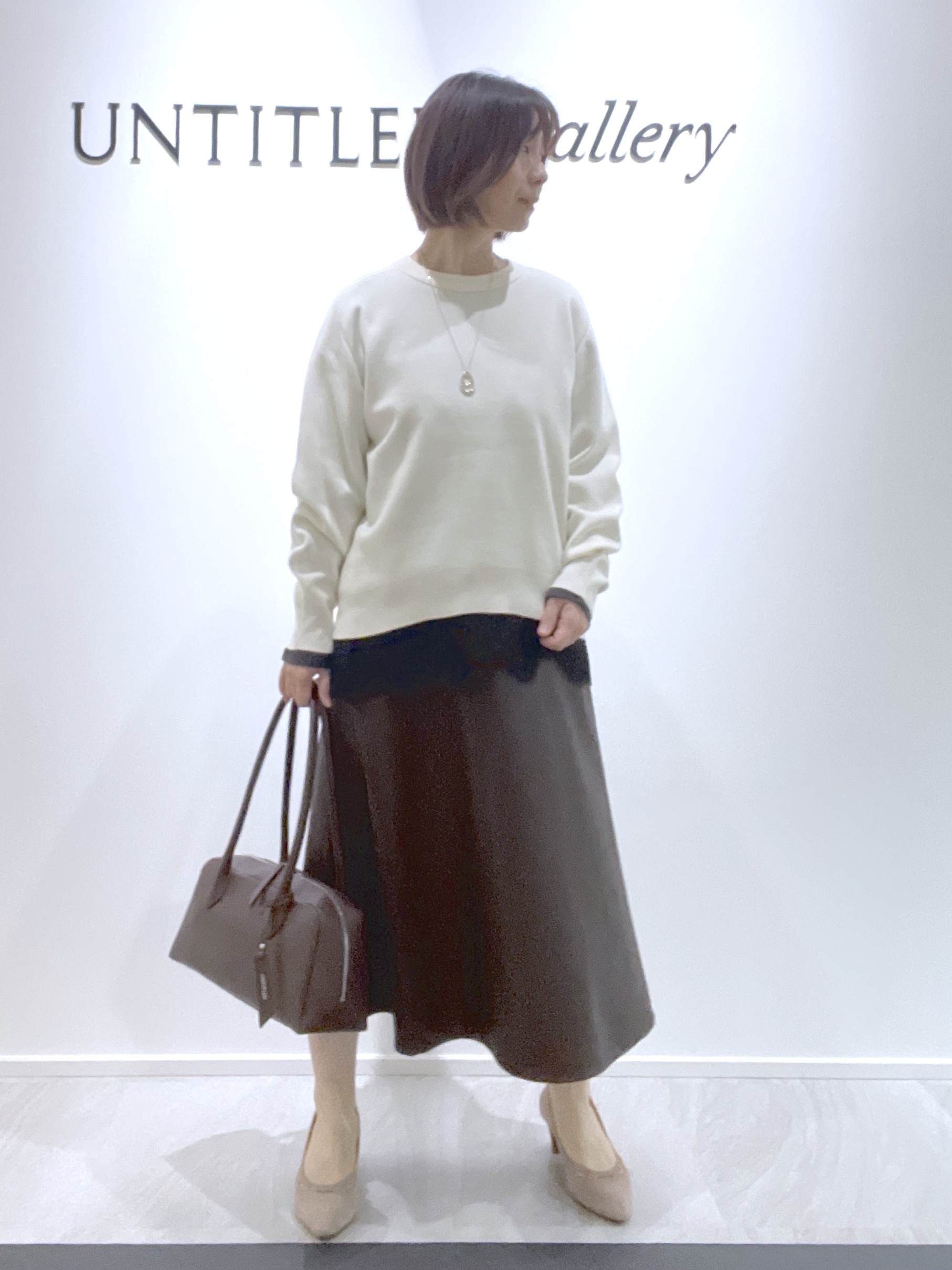 hanaさんの「UNTITLED｜【きれいめカジュアル】スウェットライクニットプルオーバー」を使ったコーディネート