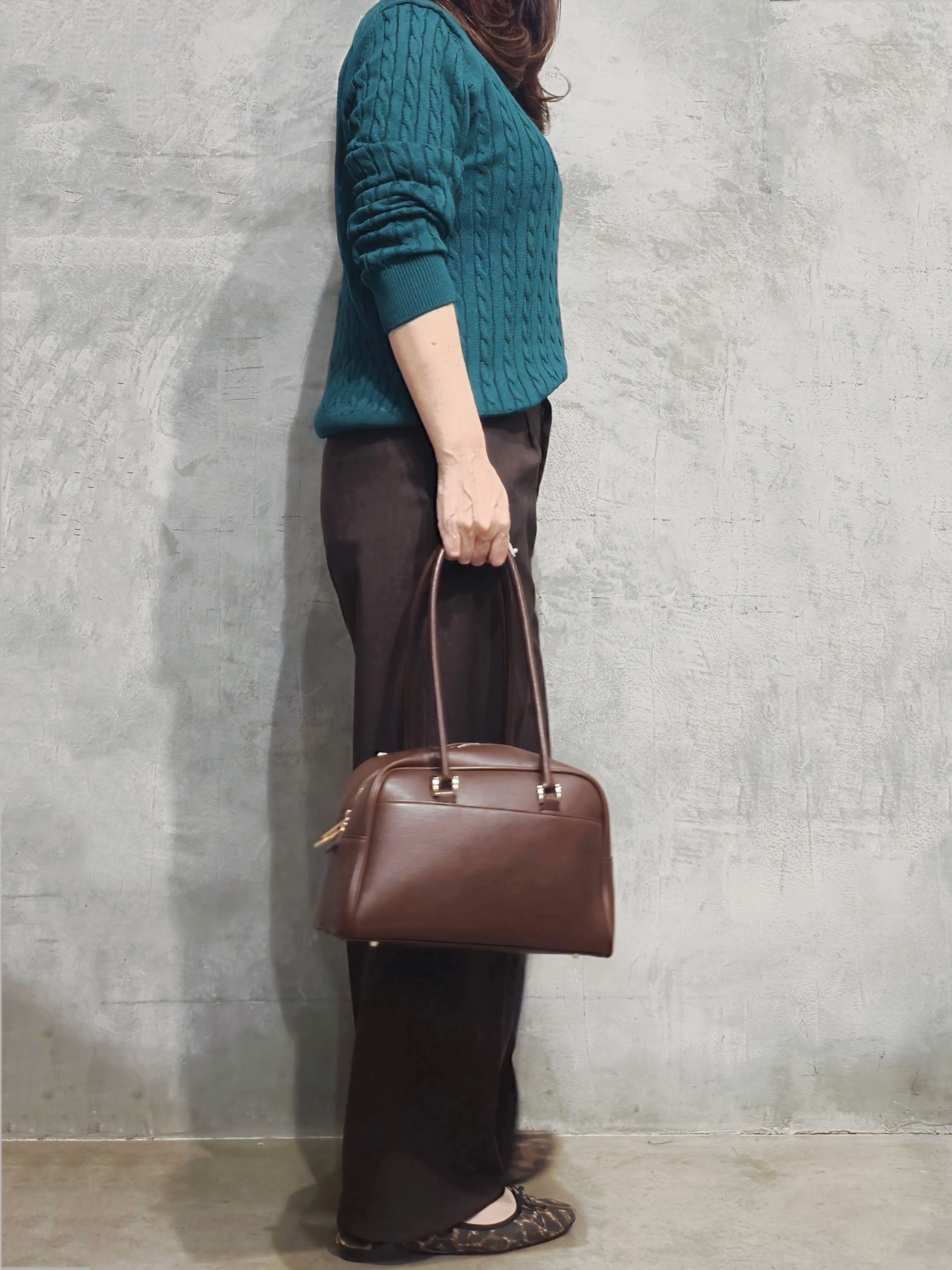 ひさえさんの「THE SHOP TK｜POLO BCS/ケーブルニット」を使ったコーディネート