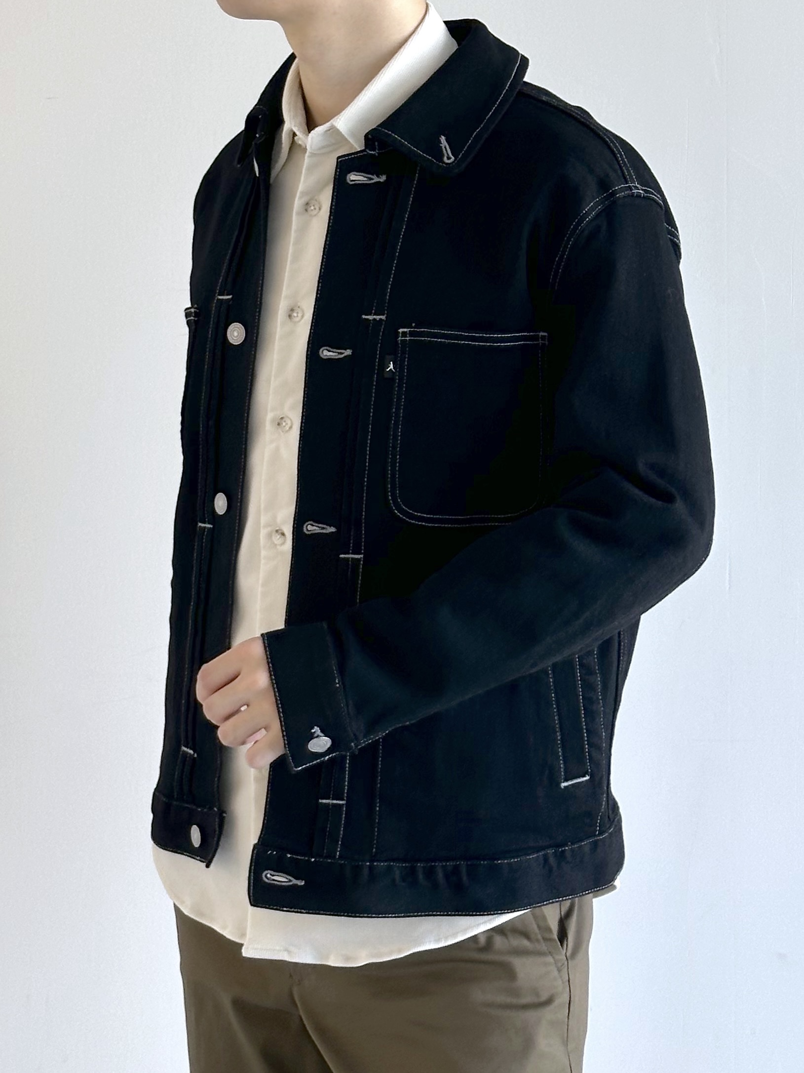 イッシーさんの「TAKEO KIKUCHI｜【BOWLER HAT LABEL】ブラックデニムGジャン」を使ったコーディネート