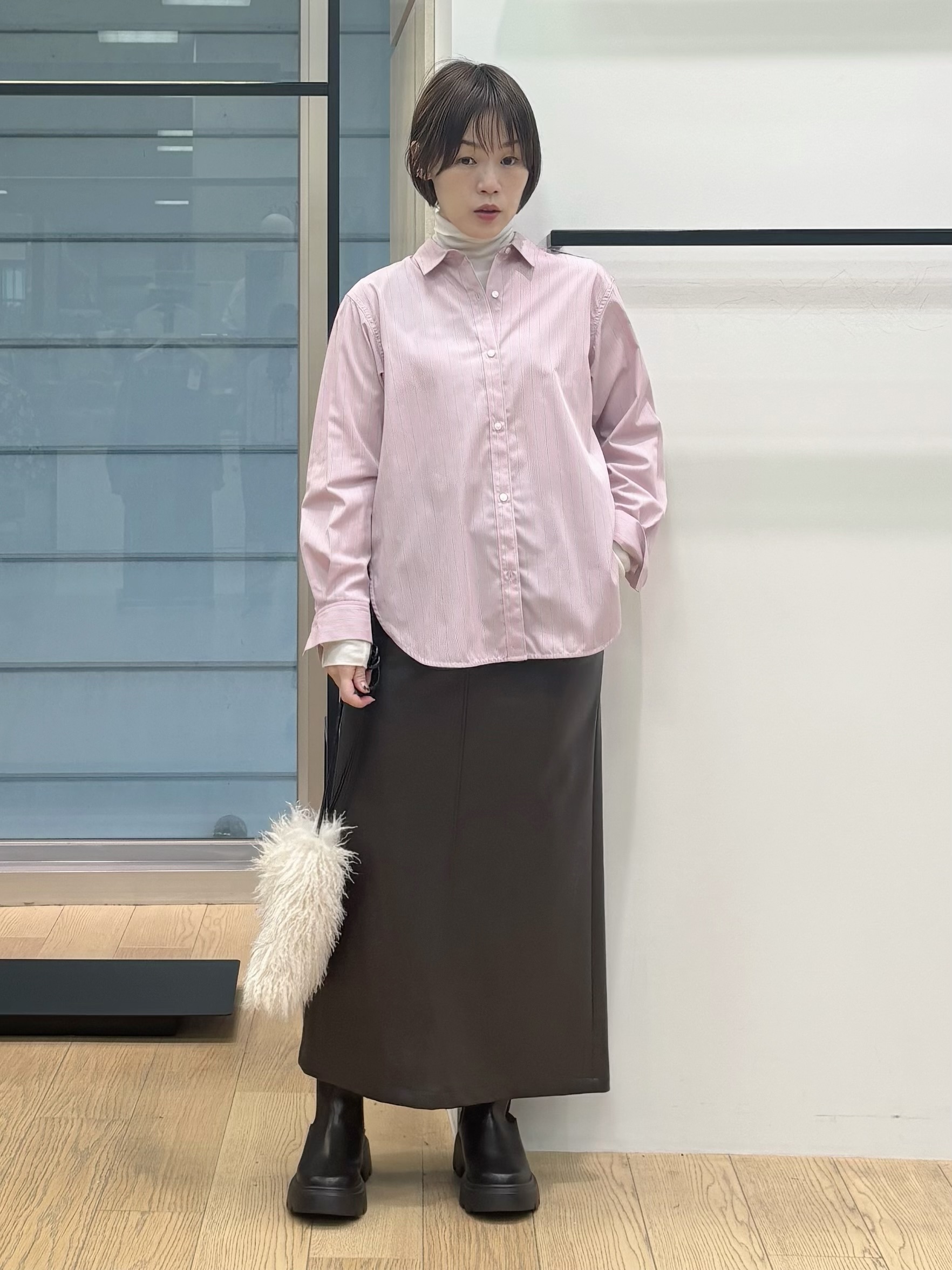 asamiさんの「INDIVI｜【2WAY／ストライプ柄】ベーシックシャツ」を使ったコーディネート