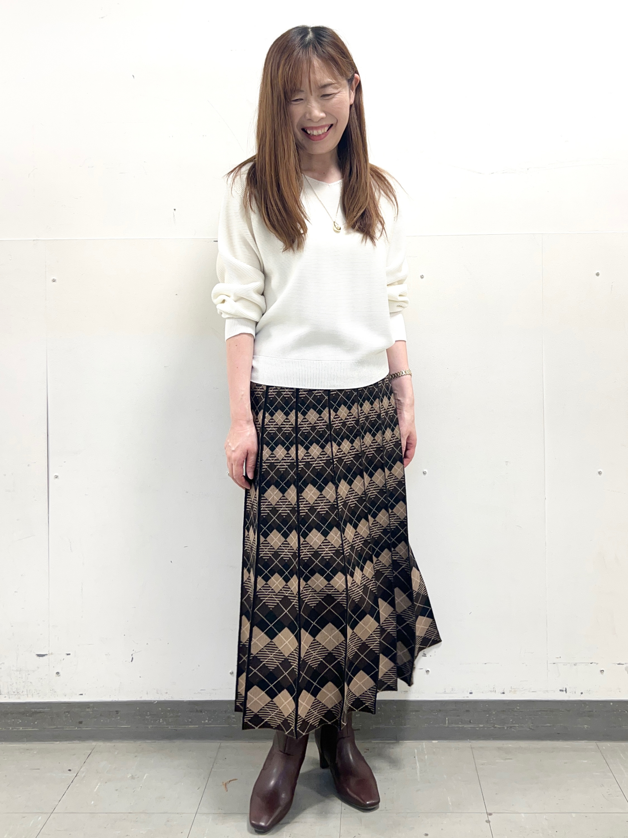 yuさんの「Reflect｜【マシンウォッシュ】ホールガーメントニット」を使ったコーディネート