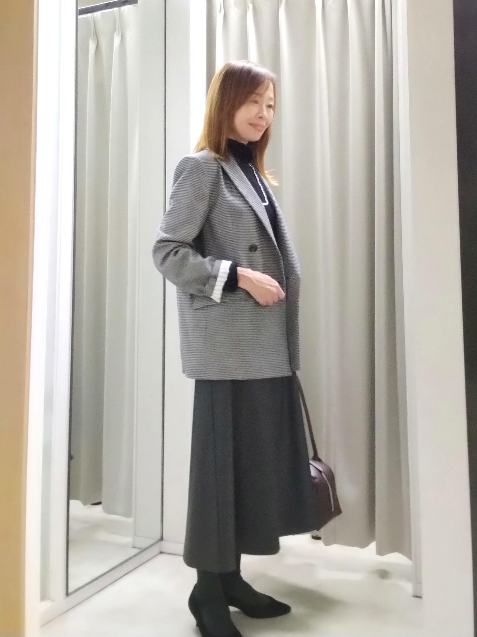 もりさんの「UNTITLED｜【セットアップ可/ライトアウター/仕事着スーツ】ウールダブルジャケット」を使ったコーディネート