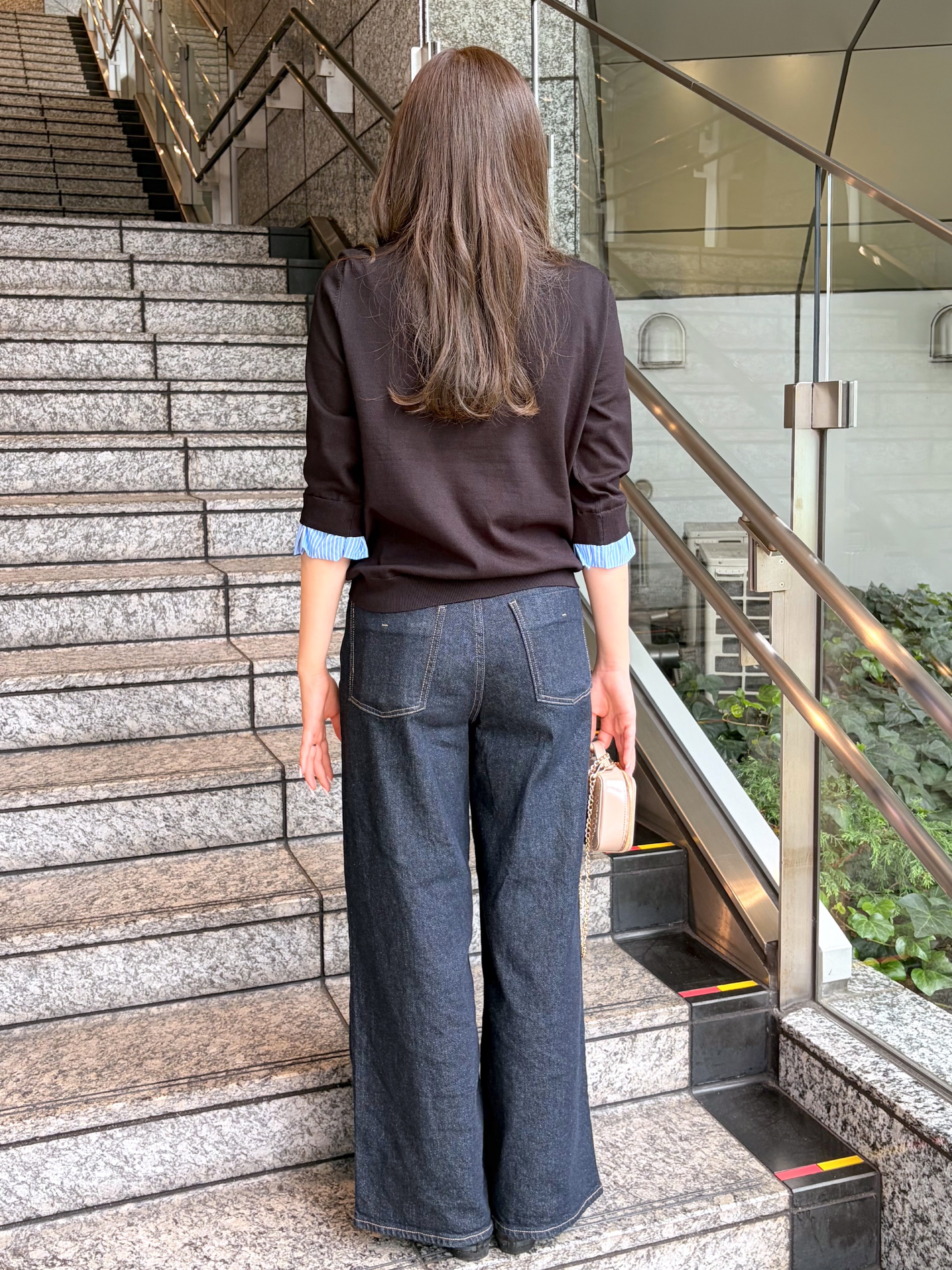 Risaさんの「OPAQUE.CLIP｜【森絵梨佳さん着用】フリルドッキングニット《UVケア／遮熱性／洗濯機OK》」を使ったコーディネート