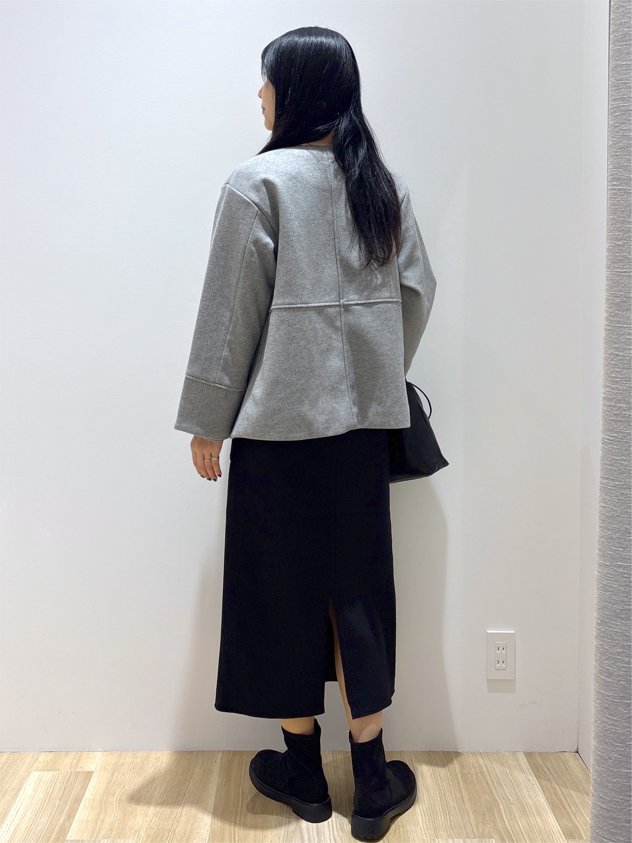 sachikoさんの「OPAQUE.CLIP｜ウールライク ノーカラーコート【洗濯機OK】」を使ったコーディネート