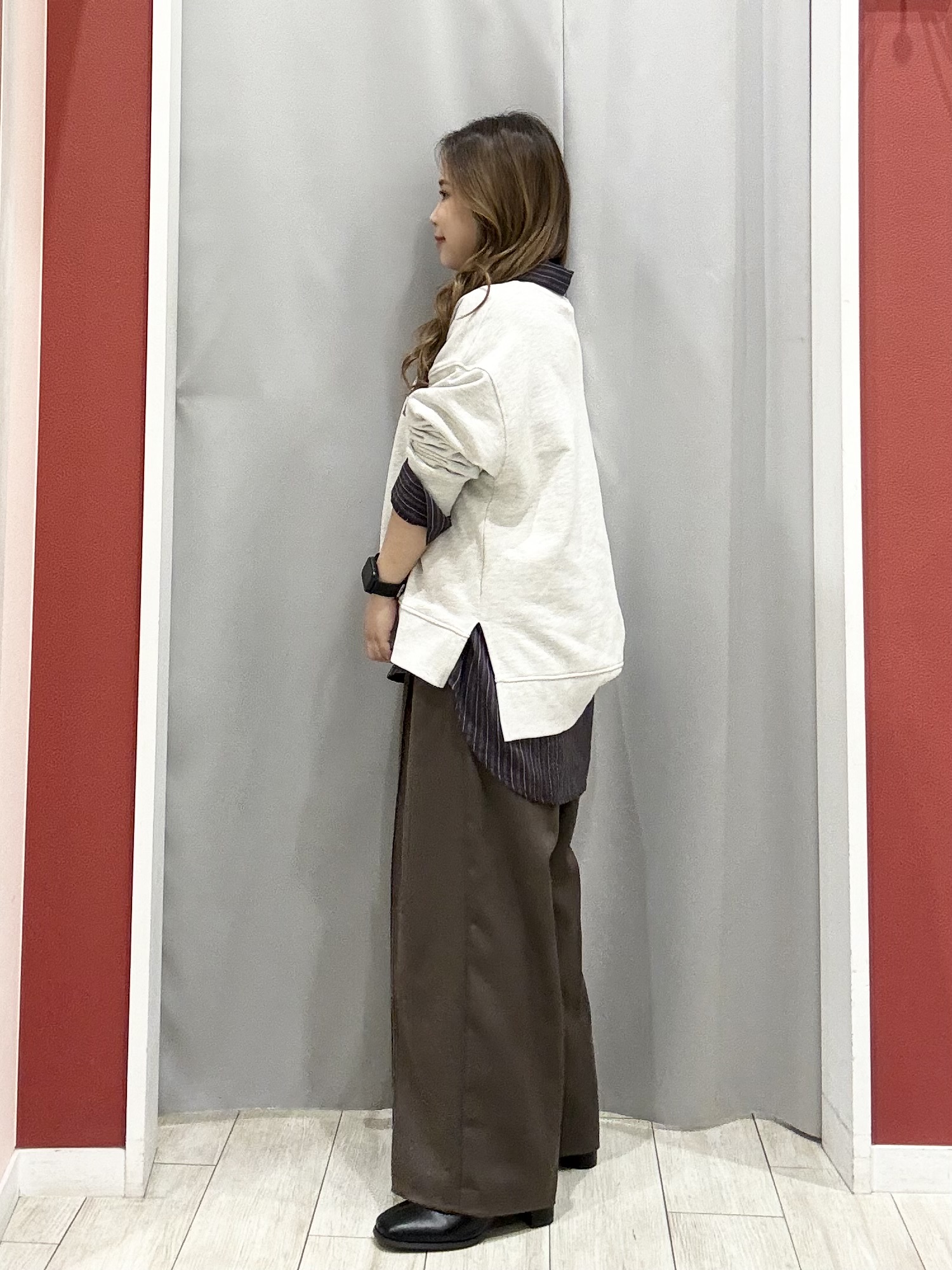 shioさんの「SHOO･LA･RUE｜【S-LL/洗濯機可】ゆるっと着られる 裏毛プリントアソートスウェット」を使ったコーディネート