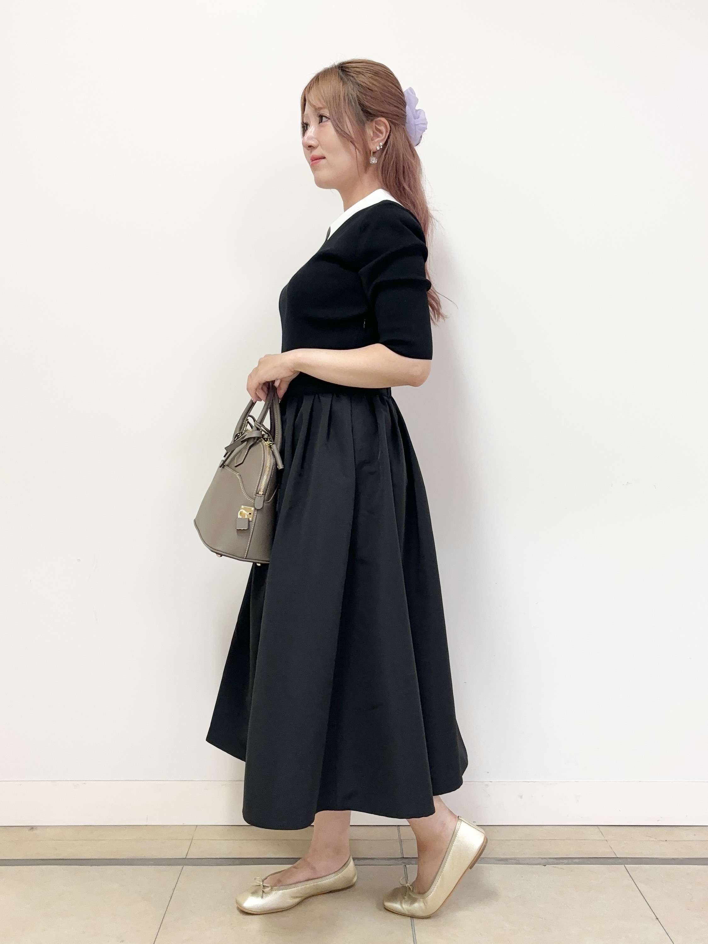 Rinaさんの「DRESSTERIOR｜◆mica della valle（ミカデラヴァッレ）Katia ハンドバッグ」を使ったコーディネート