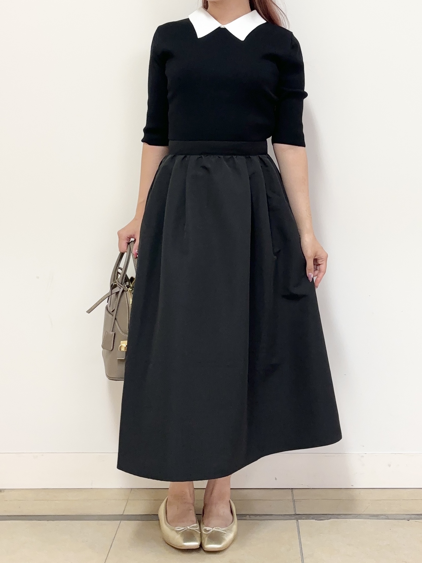 Rinaさんの「DRESSTERIOR｜◆mica della valle（ミカデラヴァッレ）Katia ハンドバッグ」を使ったコーディネート