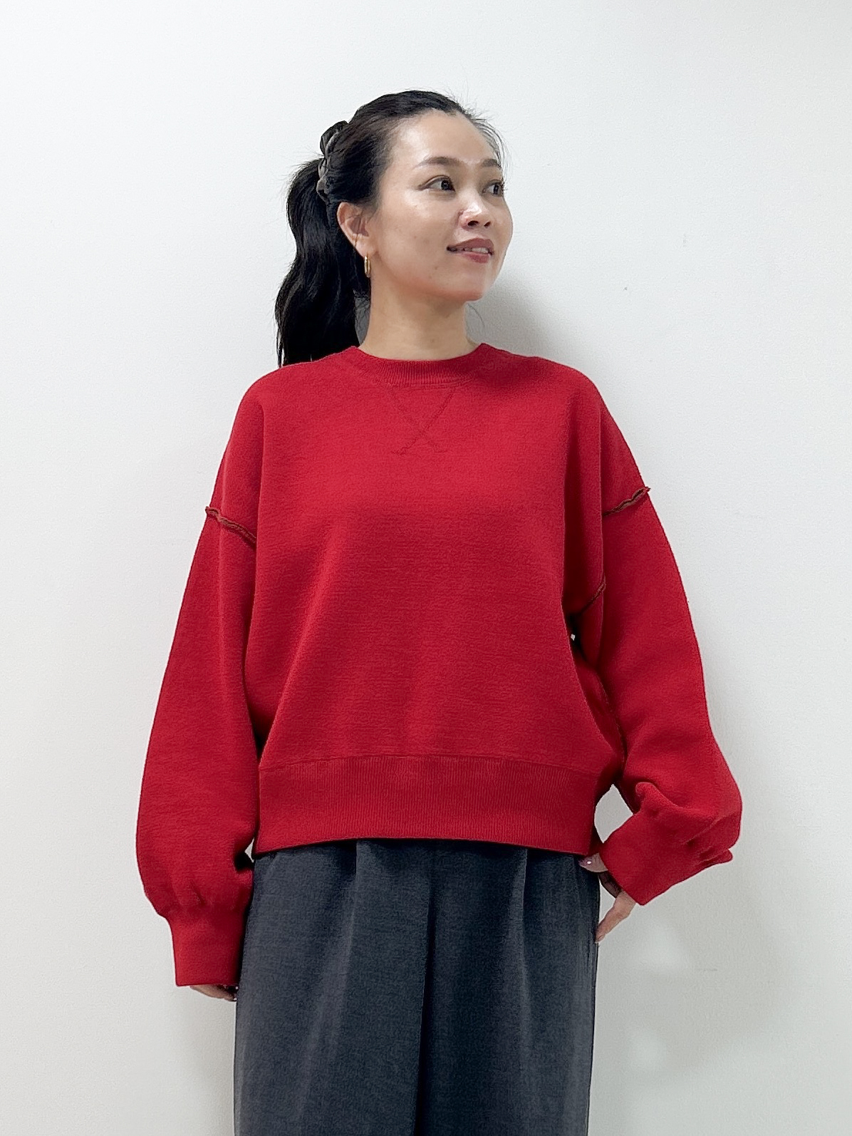 Kaiさんの「Dessin｜【2WAY/洗濯機OK/XS-L】配色リバーシブル コットンジャカード クルーネックニット」を使ったコーディネート