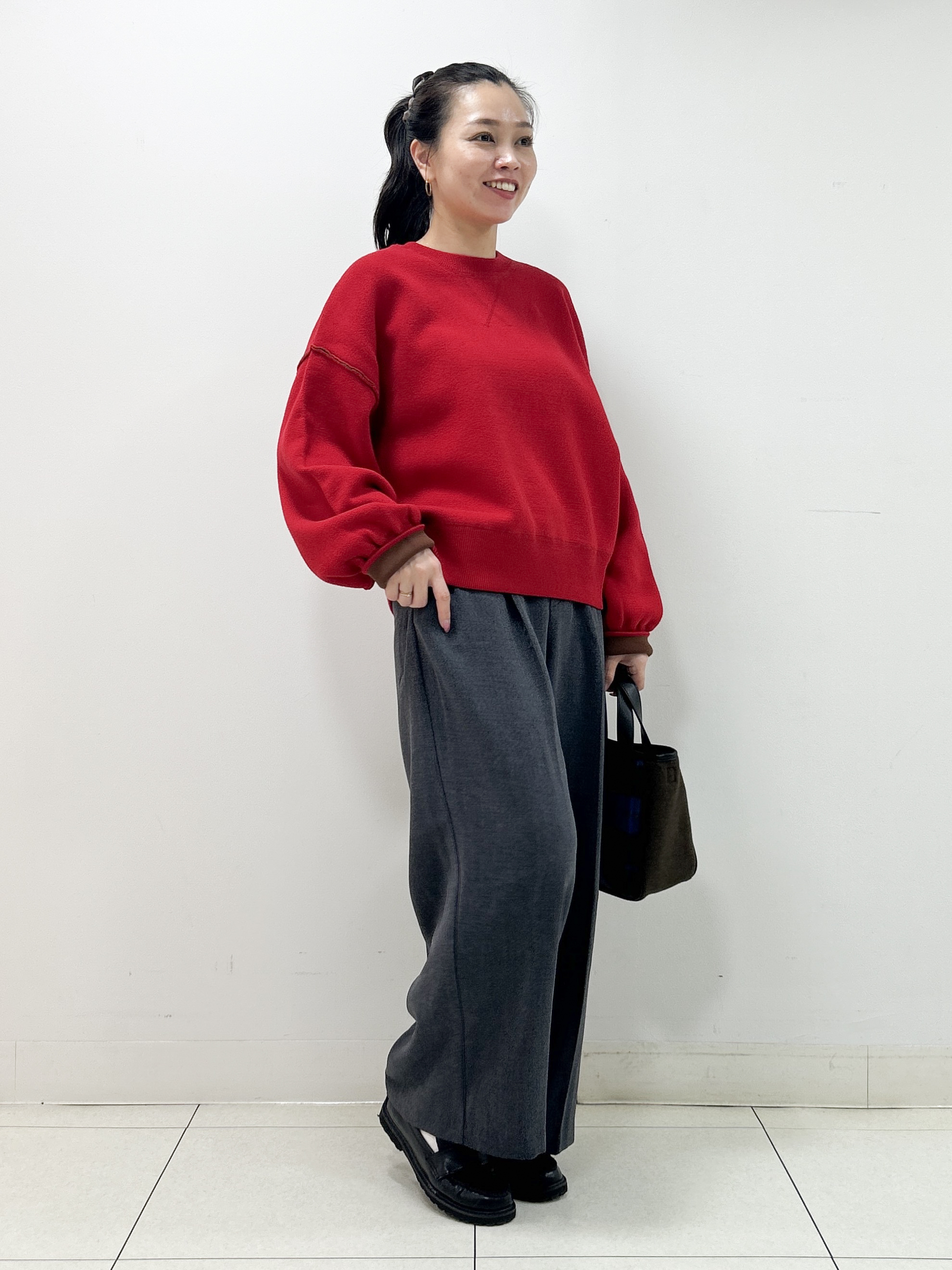 Kaiさんの「Dessin｜【2WAY/洗濯機OK/XS-L】配色リバーシブル コットンジャカード クルーネックニット」を使ったコーディネート