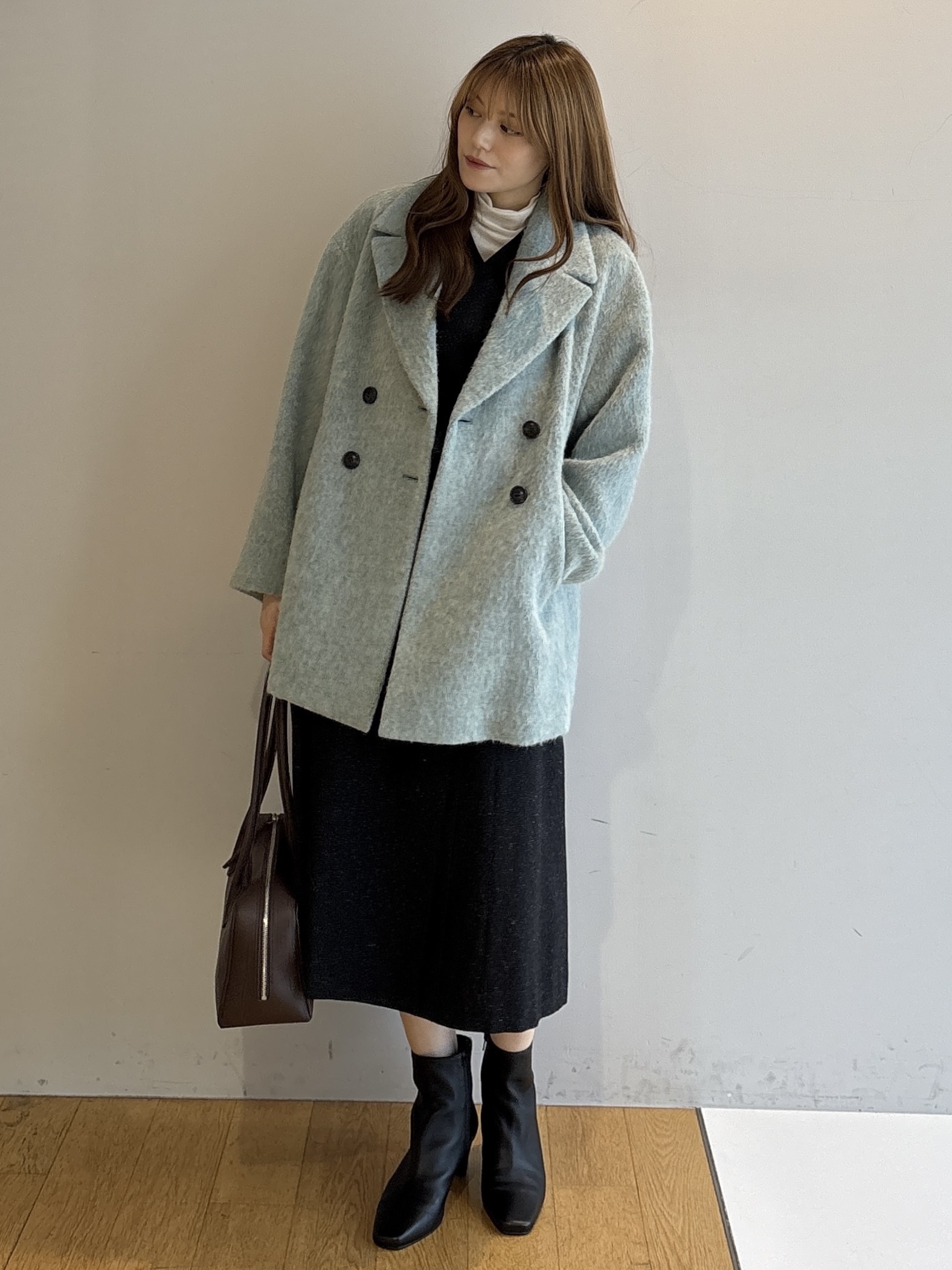 sayaさんの「UNTITLED｜シャギーダブルコート」を使ったコーディネート