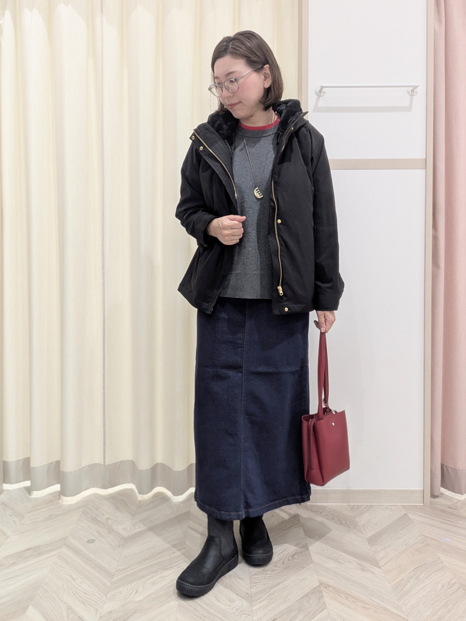 miyuさんの「SHOO･LA･RUE｜【洗濯機可/撥水/マルチWAY】ファーライナー付き 毎日欲張りマンパ」を使ったコーディネート