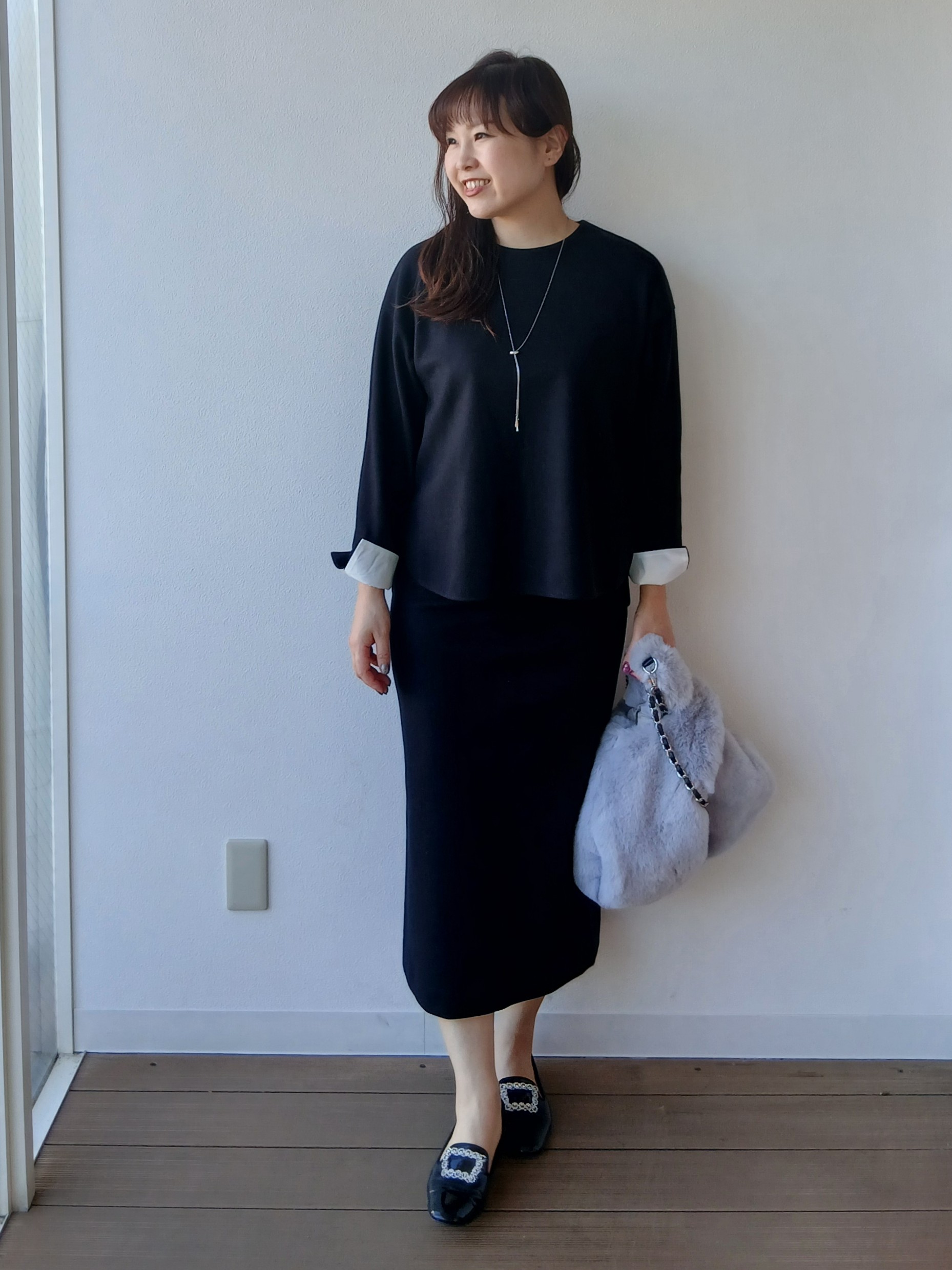 なみきさんの「UNTITLED｜【セットアップ可/スウェットライク】袖口シャツドッキングプルオーバー」を使ったコーディネート