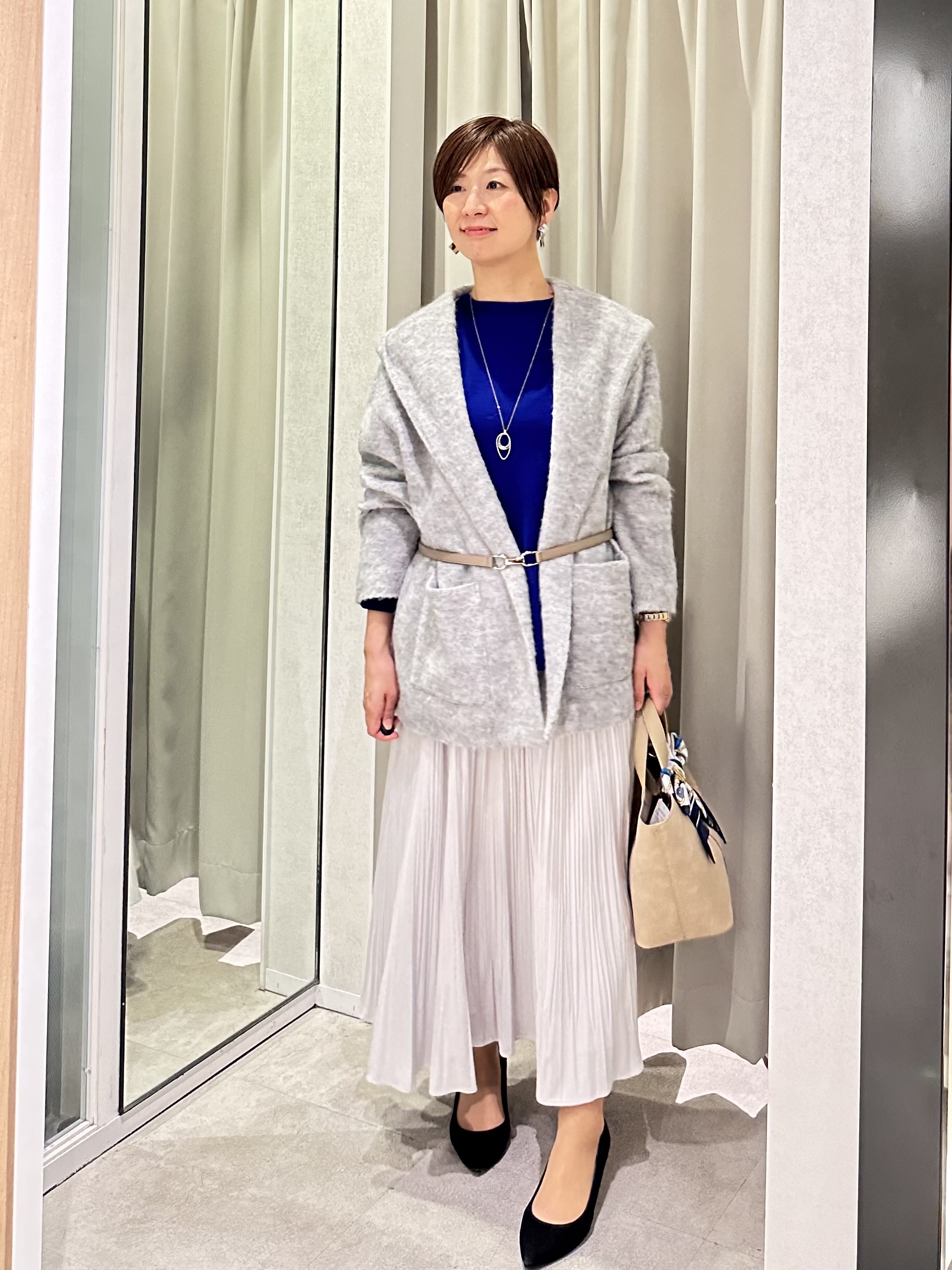 みなこさんの「UNTITLED｜【軽アウター/秋羽織り】シャギーフーディ―カーディガン」を使ったコーディネート
