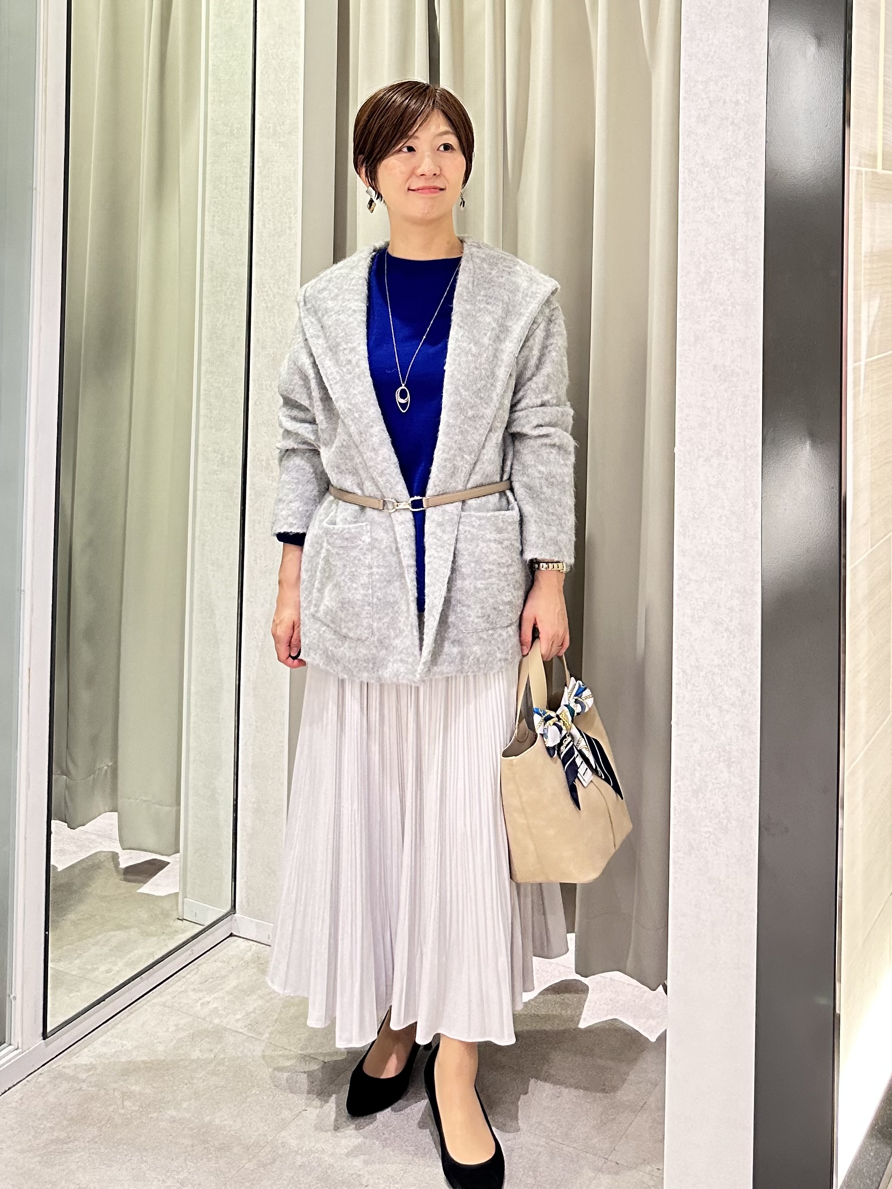 みなこさんの「UNTITLED｜【軽アウター/秋羽織り】シャギーフーディ―カーディガン」を使ったコーディネート