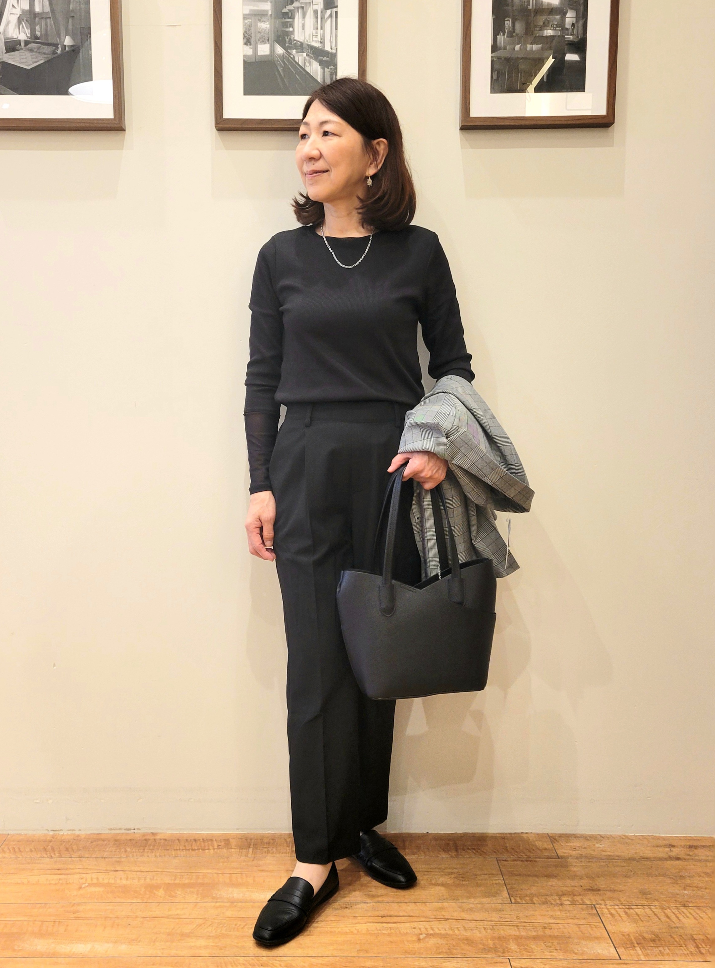 ユウさんの「SHOO･LA･RUE｜【セットアップ可/洗濯後しわになりにくい】ウールフィール ダブルジャケット」を使ったコーディネート