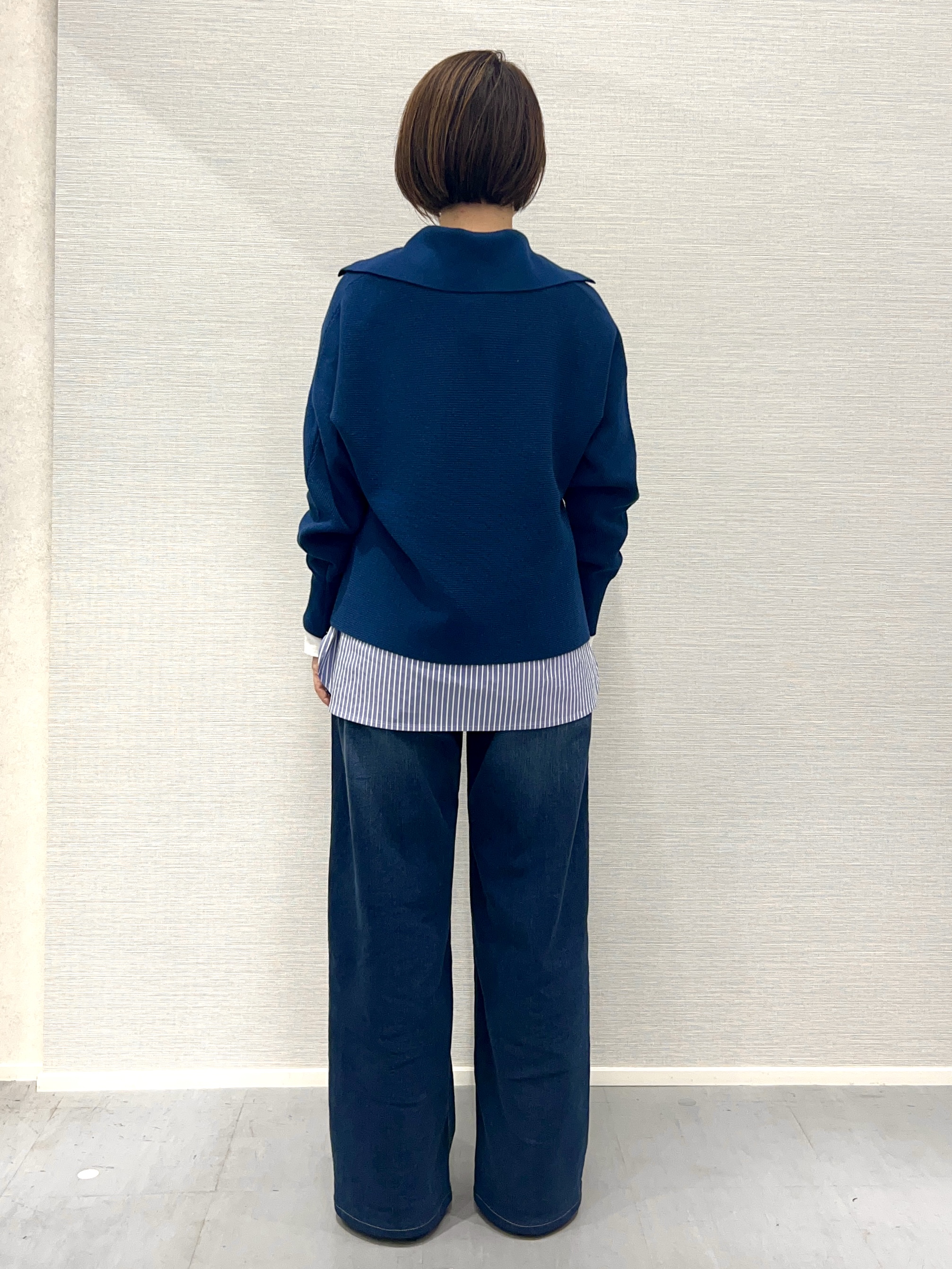 Shinakoさんの「UNTITLED｜【ウール混／クロップド丈】畦編みスキッパー衿ニット」を使ったコーディネート