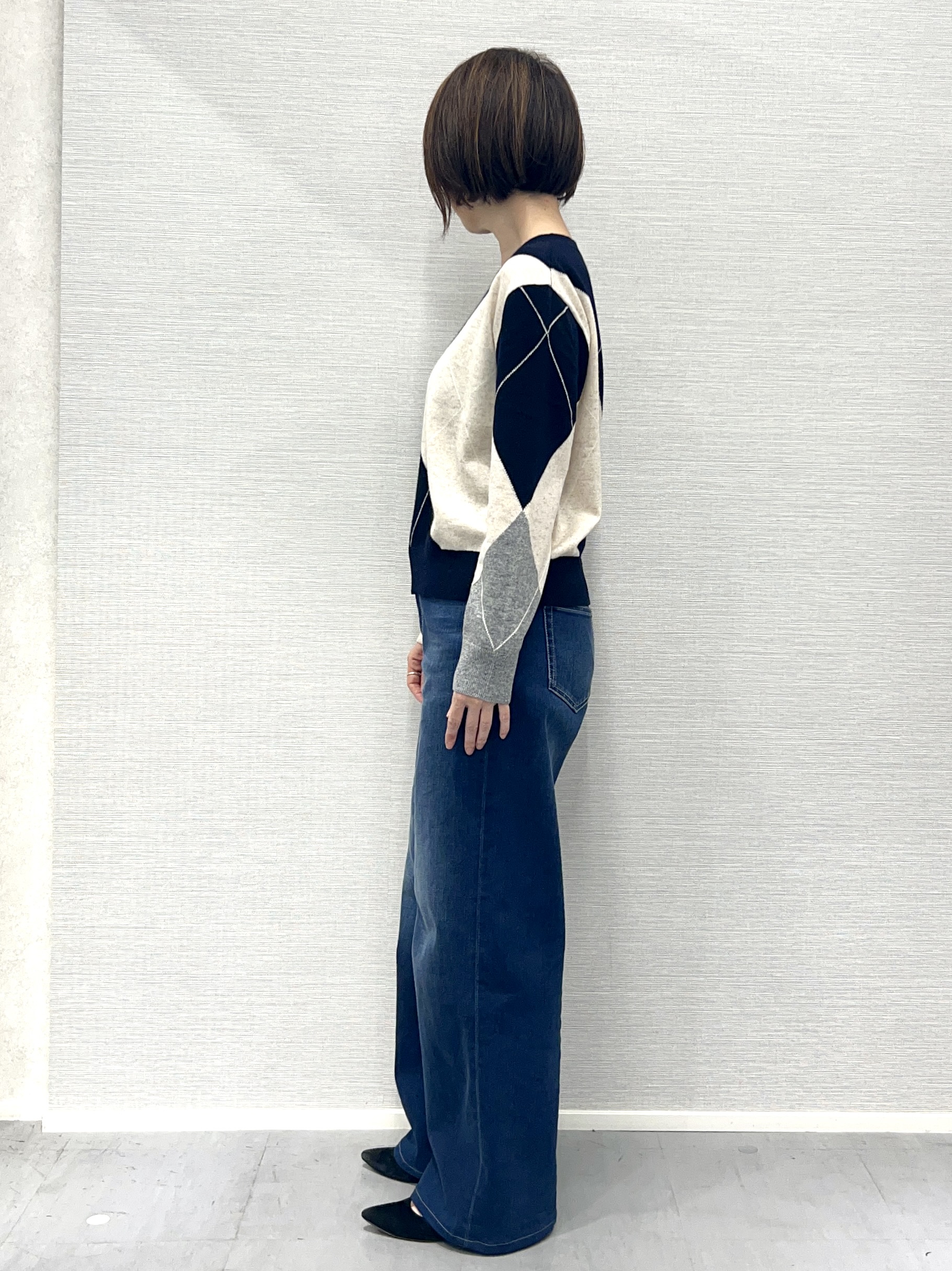 Shinakoさんの「UNTITLED｜追加生産プレオーダー開始！【ウール混】ビッグアーガイル柄ニット」を使ったコーディネート