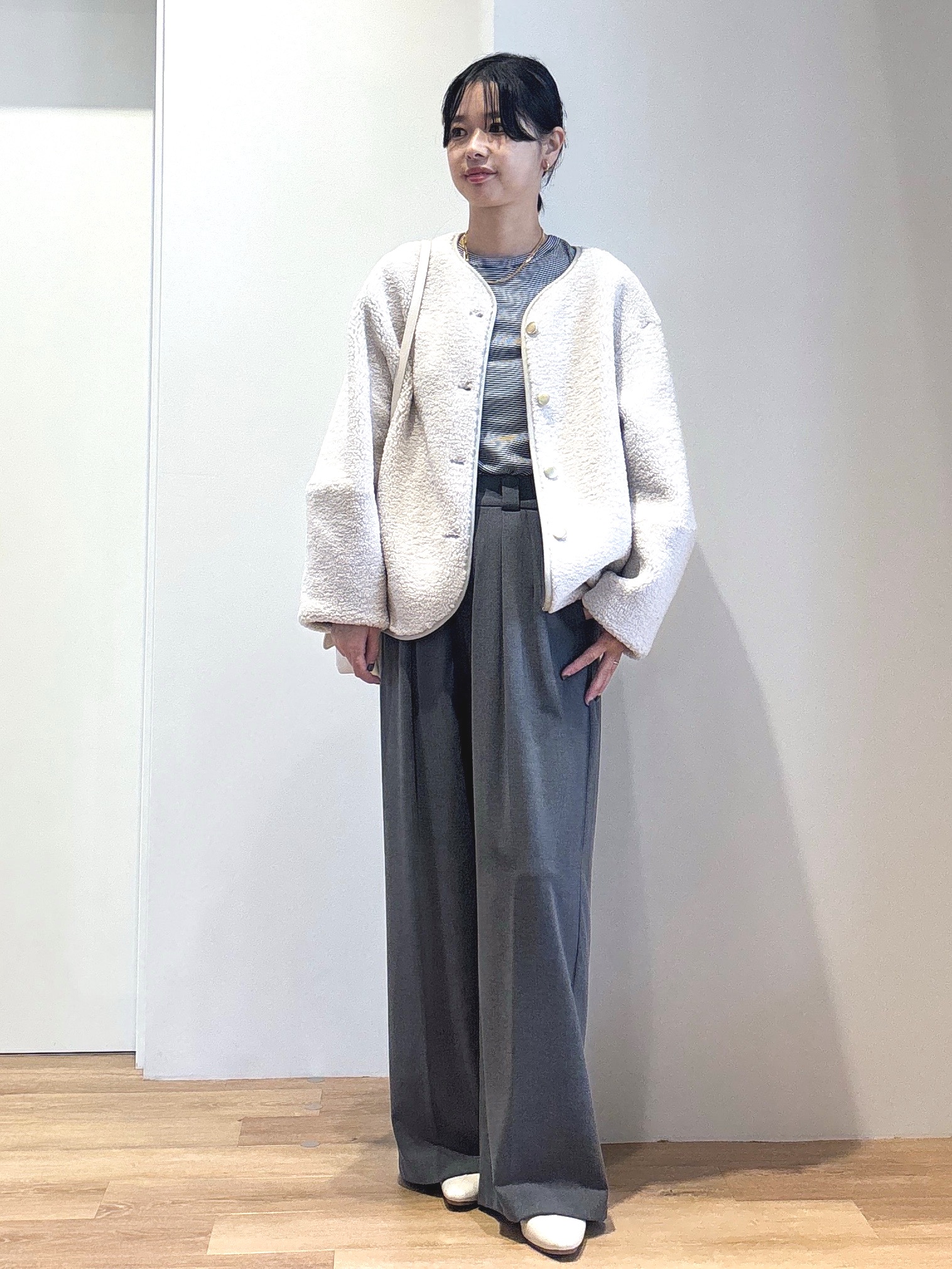 あいさんの「OPAQUE.CLIP｜《リバーシブル》ボア&times;フリースアウター」を使ったコーディネート