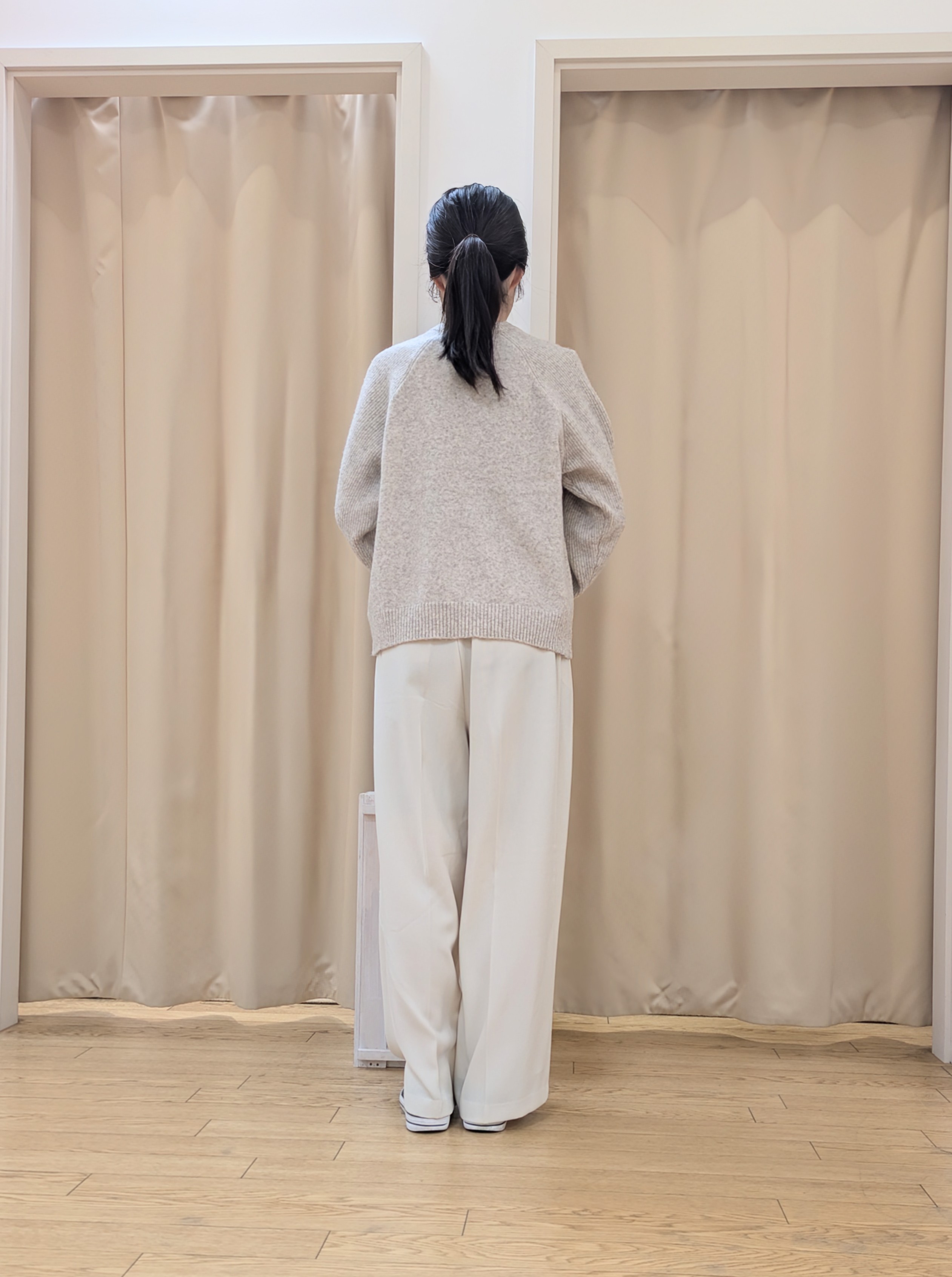 keikoさんの「Dessin｜【洗濯機OK/サスティナブル/6色展開】編地切替ラグラン ニットプルオーバー」を使ったコーディネート