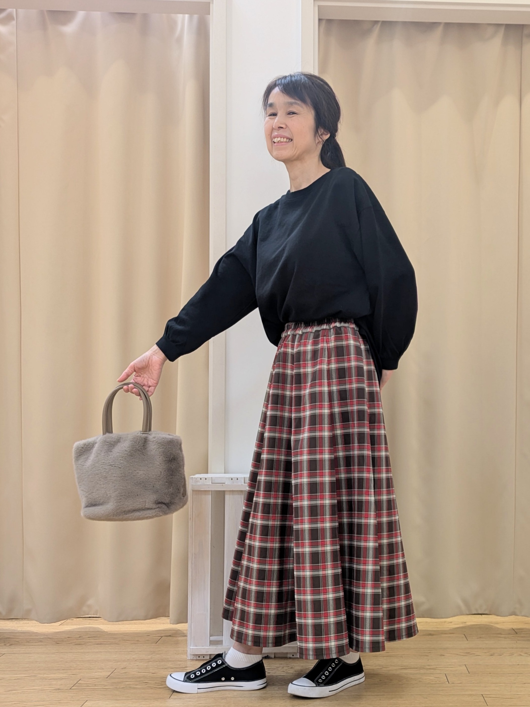 keikoさんの「Dessin｜【洗える/7色展開/XS-L】バックヘンリーミニ裏毛 9分丈袖」を使ったコーディネート