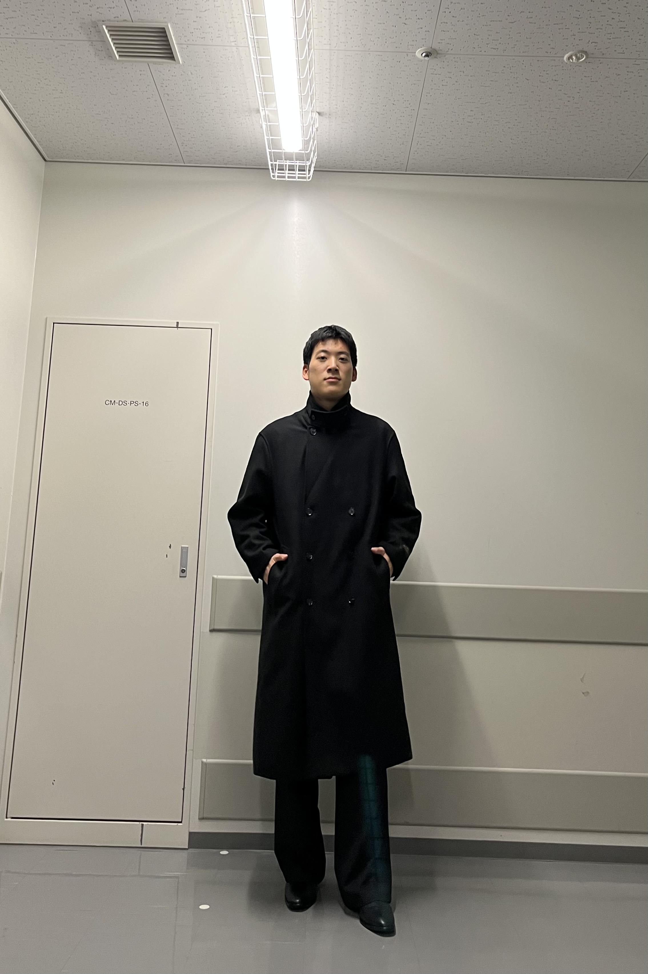 RITSUKIさんの「tk.TAKEO KIKUCHI｜【昨年秋冬人気NO1】2WAYダブルオーバーチェスターコート/メルトン/ウールブレンド/ロングコート」を使ったコーディネート