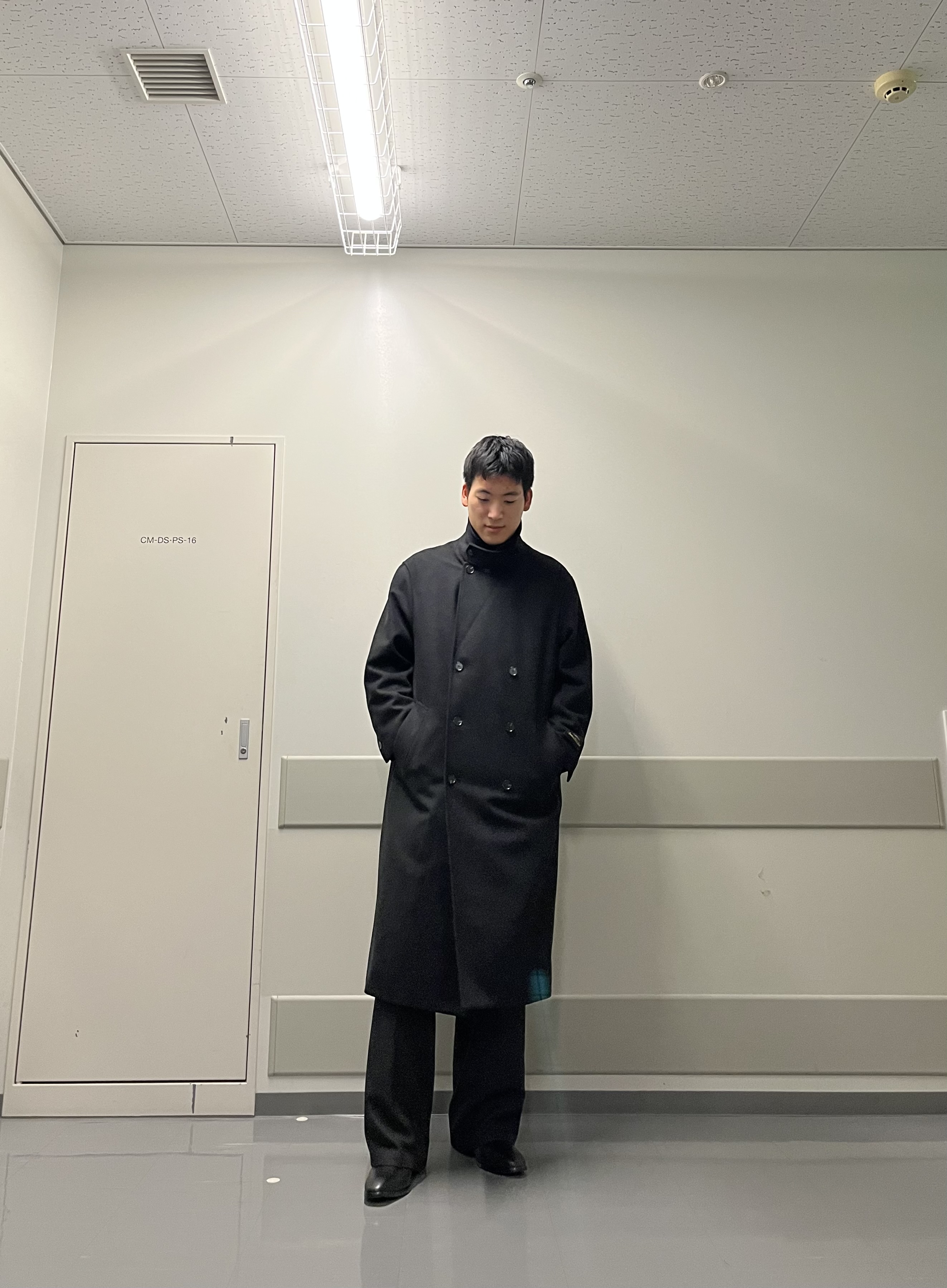 RITSUKIさんの「tk.TAKEO KIKUCHI｜【昨年秋冬人気NO1】2WAYダブルオーバーチェスターコート/メルトン/ウールブレンド/ロングコート」を使ったコーディネート