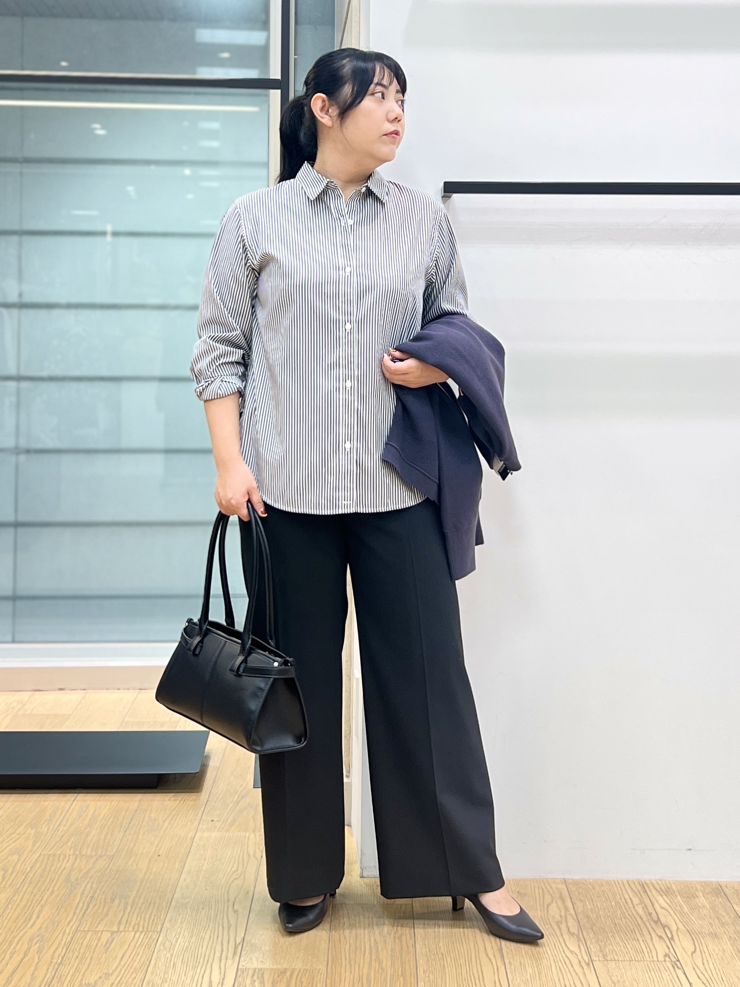 shimaさんの「INDIVI｜【ミラノリブ編み】ジップニットブルゾン」を使ったコーディネート
