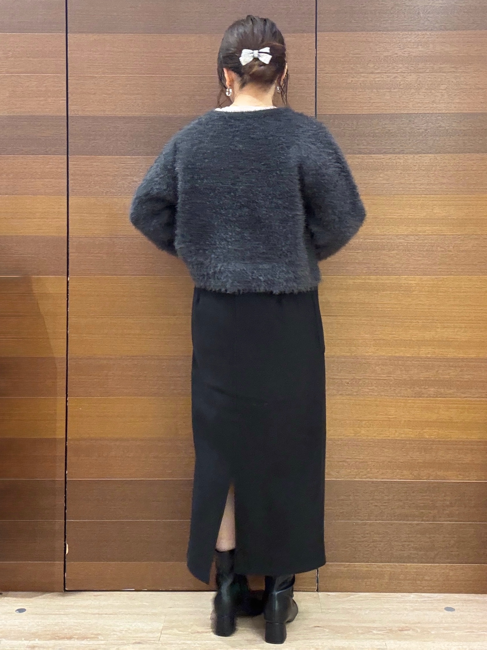 maichiさんの「OPAQUE.CLIP｜シャギーショートカーディガン【洗濯機OK】」を使ったコーディネート