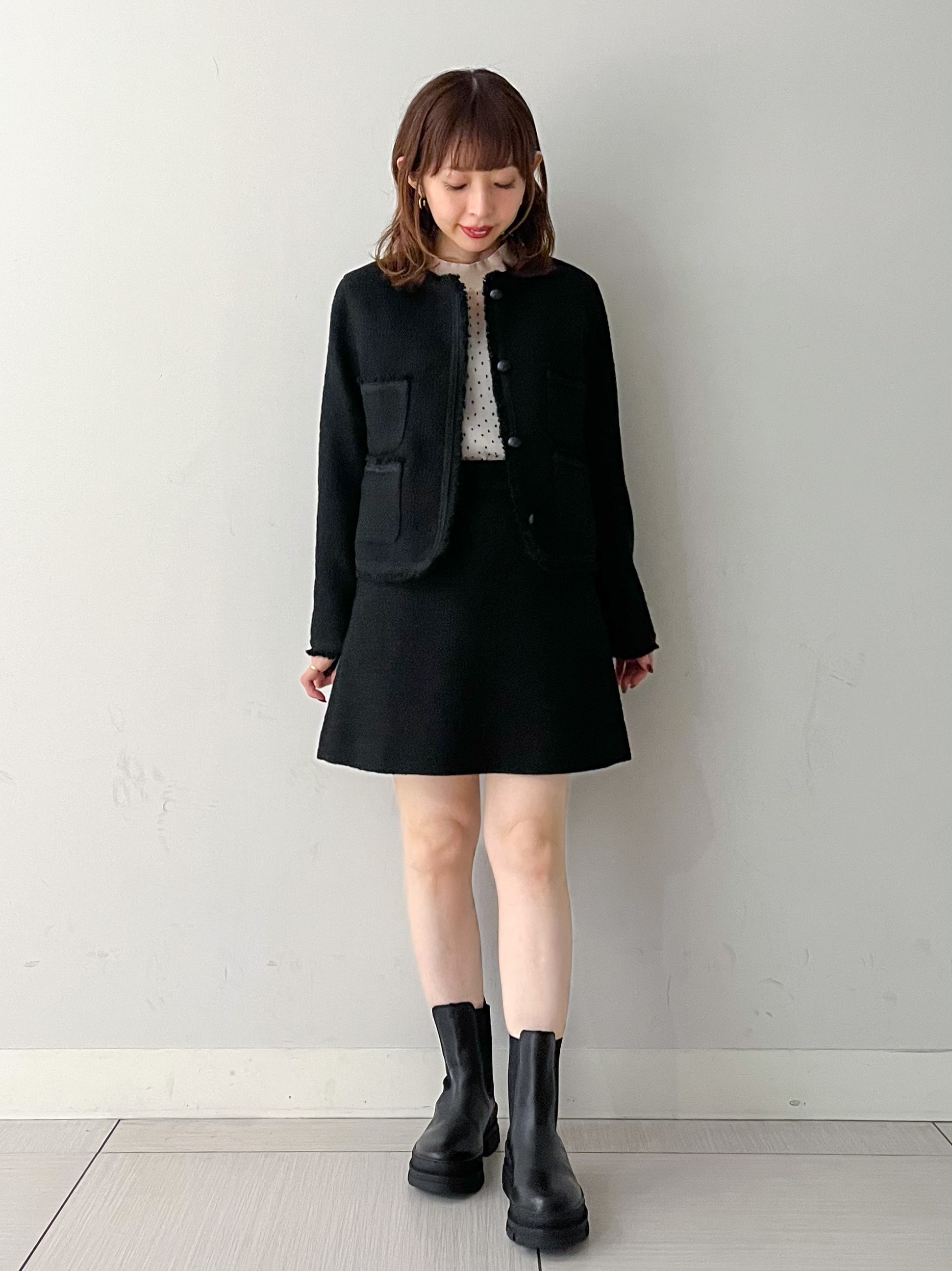 じゅんさんの「DRESSTERIOR｜【セットアップ可】イタリアンツイード ノーカラージャケット」を使ったコーディネート