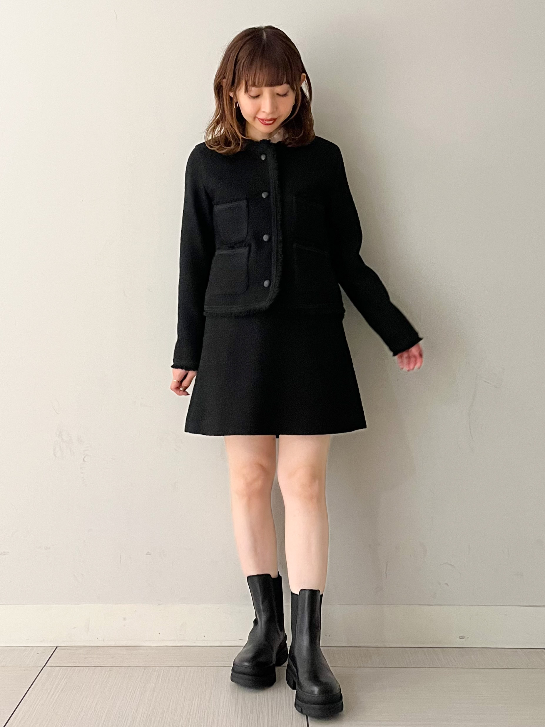 じゅんさんの「DRESSTERIOR｜【セットアップ可】イタリアンツイード ノーカラージャケット」を使ったコーディネート