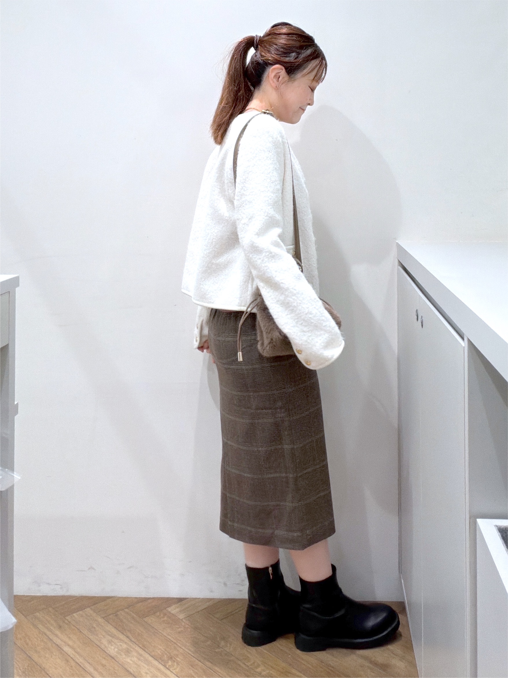 Junさんの「index｜【洗濯機OK】ブークレノーカラーショートブルゾン」を使ったコーディネート