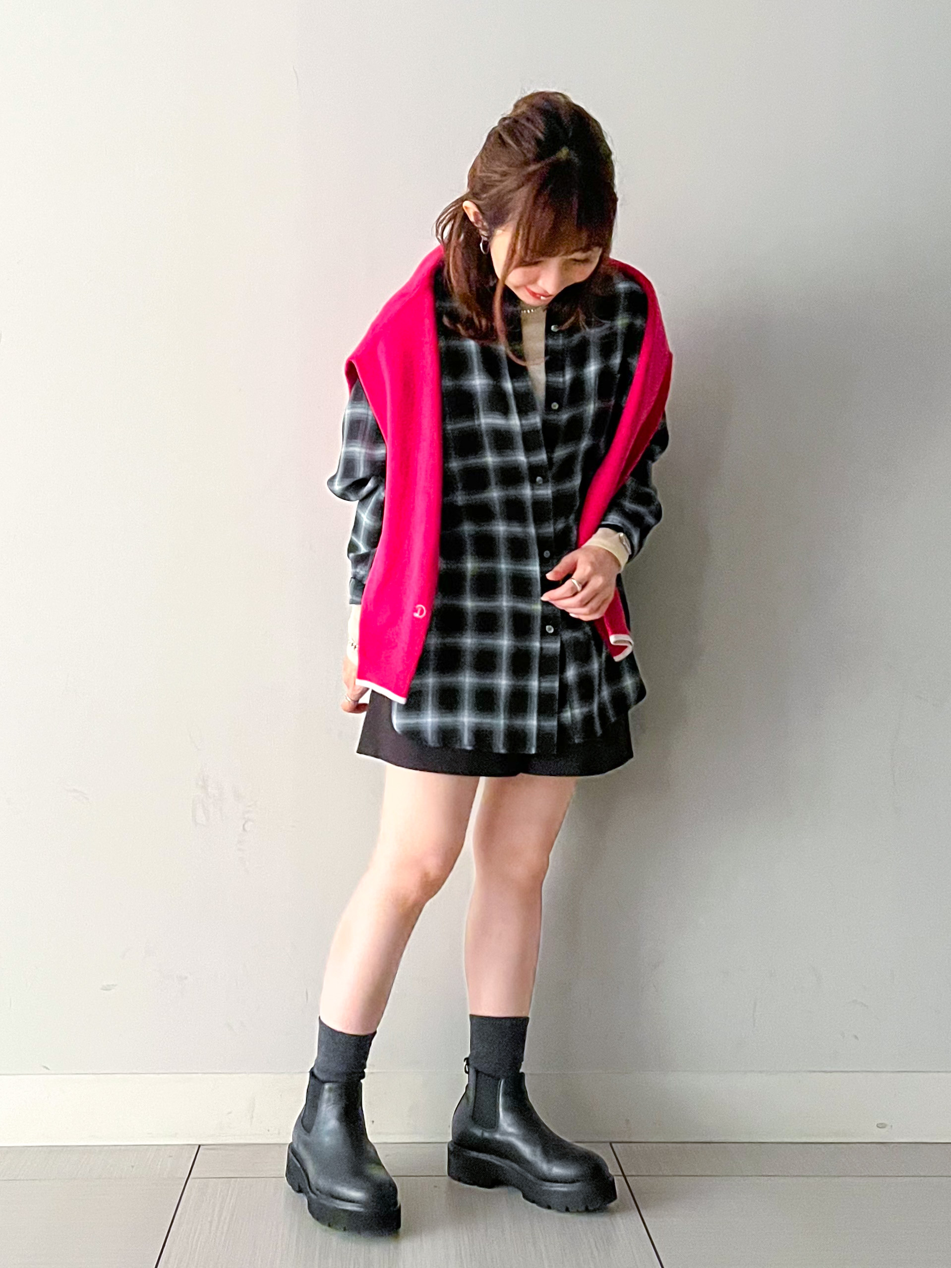 じゅんさんの「DRESSTERIOR｜【ウォッシャブル】ビエラオンブレチェックシャツ」を使ったコーディネート