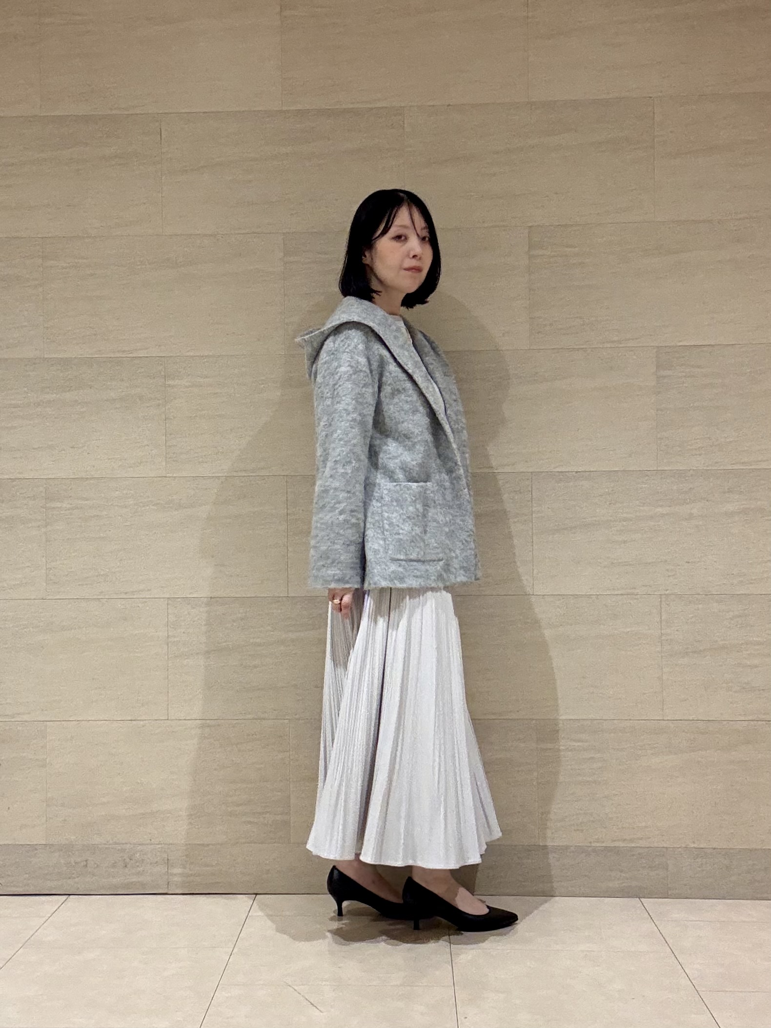 yさんの「UNTITLED｜【軽アウター/秋羽織り】シャギーフーディ―カーディガン」を使ったコーディネート