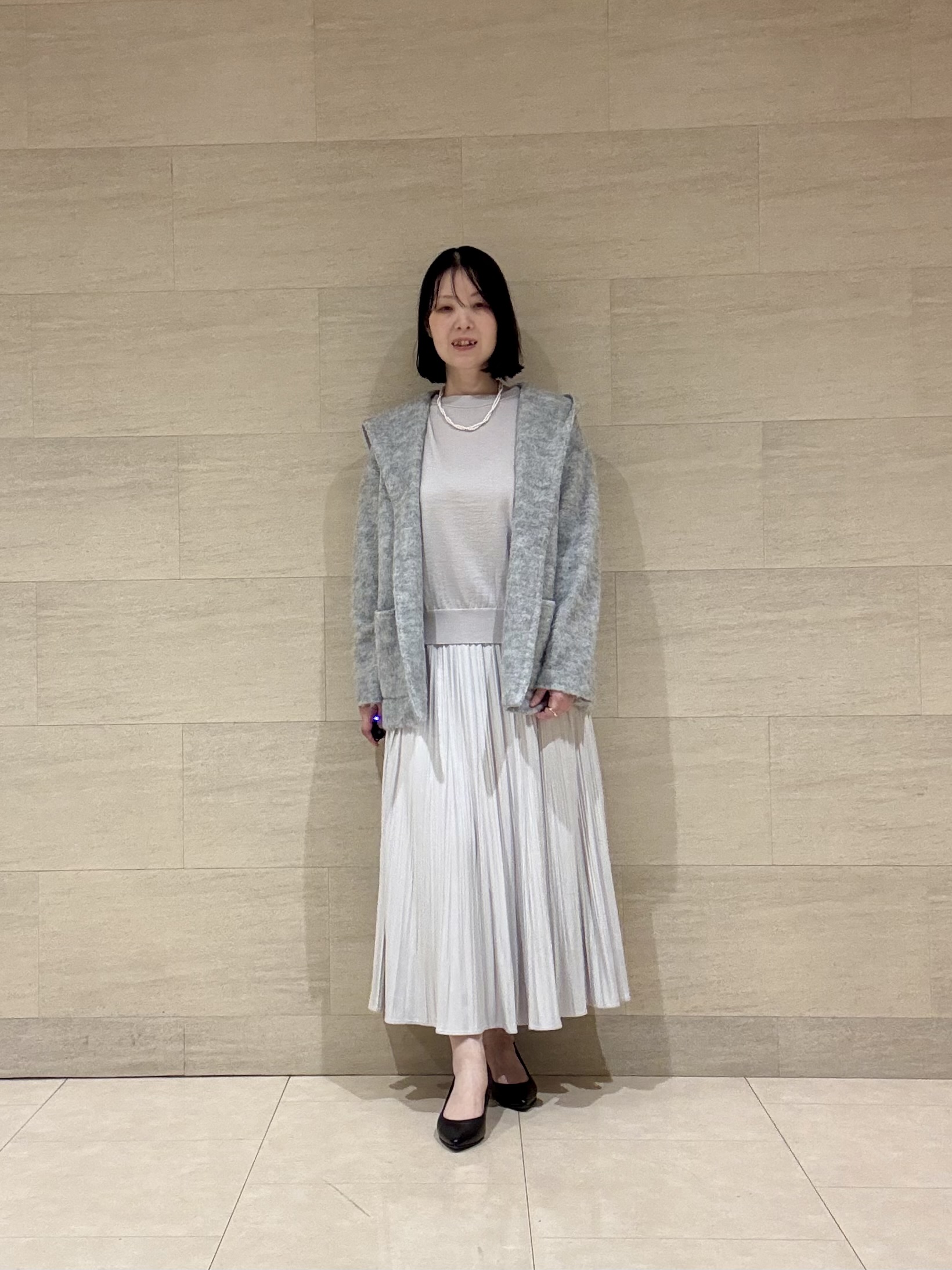 yさんの「UNTITLED｜【軽アウター/秋羽織り】シャギーフーディ―カーディガン」を使ったコーディネート