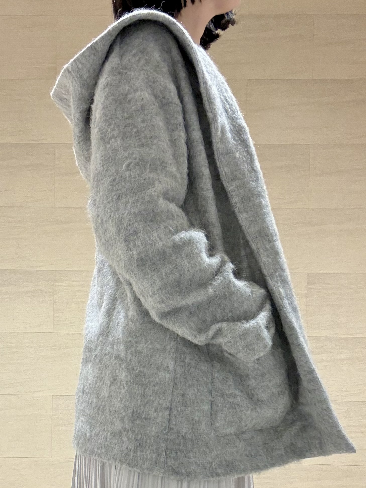 yさんの「UNTITLED｜【軽アウター/秋羽織り】シャギーフーディ―カーディガン」を使ったコーディネート