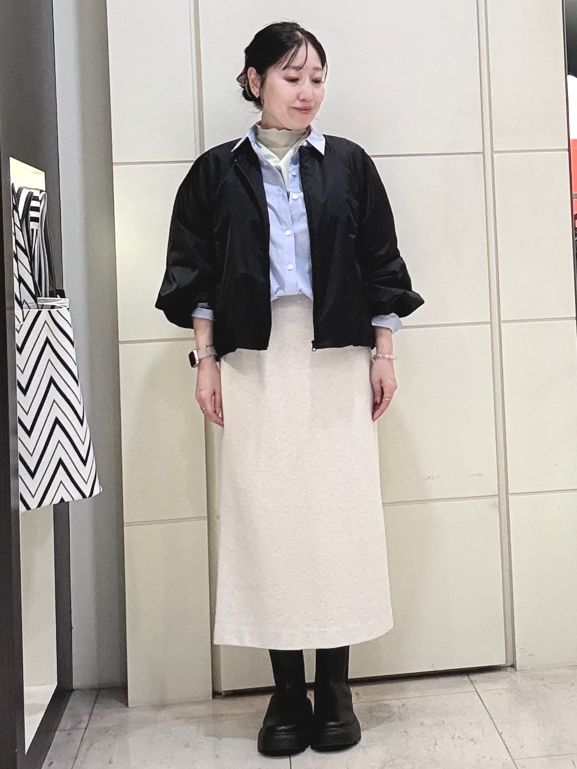 mori.さんの「UNTITLED｜【軽アウター/中綿/秋冬コート】ショートブルゾン」を使ったコーディネート