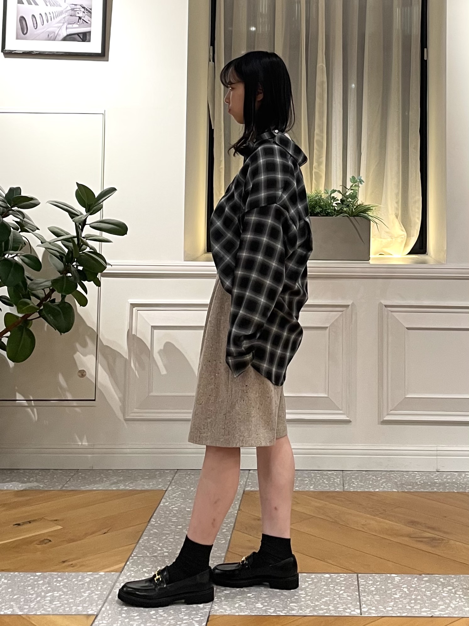 Lilyさんの「DRESSTERIOR｜【ウォッシャブル】ビエラオンブレチェックシャツ」を使ったコーディネート