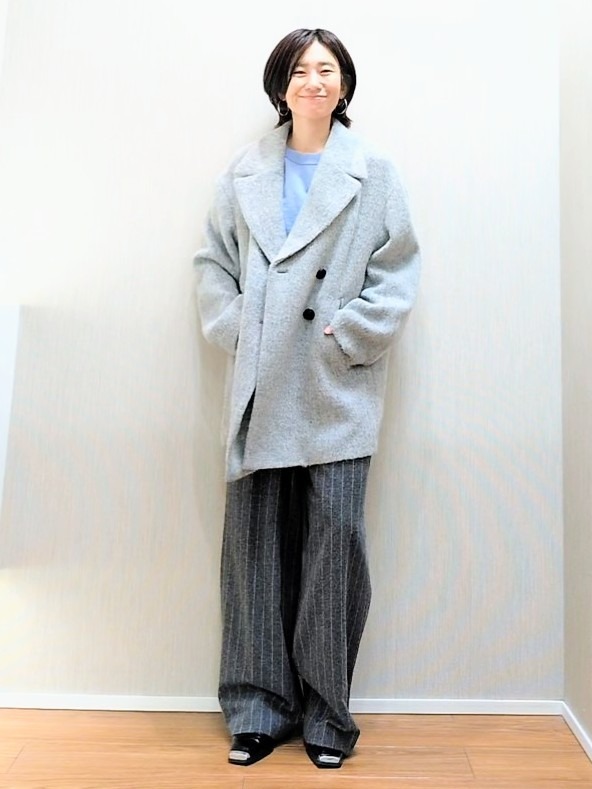 ミズタさんの「UNTITLED｜シャギーダブルコート」を使ったコーディネート