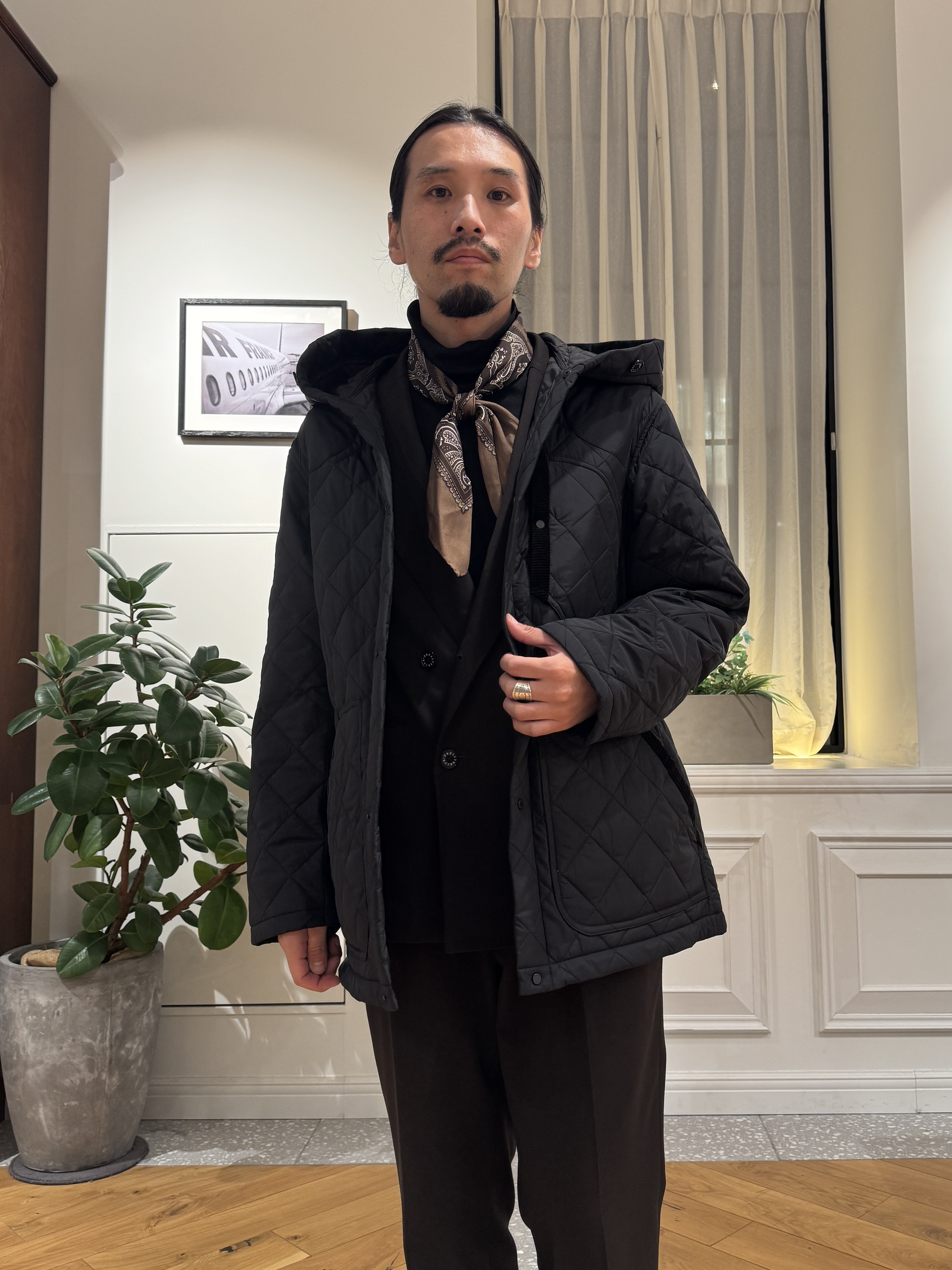 kawarataniさんの「DRESSTERIOR｜キルティング フードジャケット」を使ったコーディネート