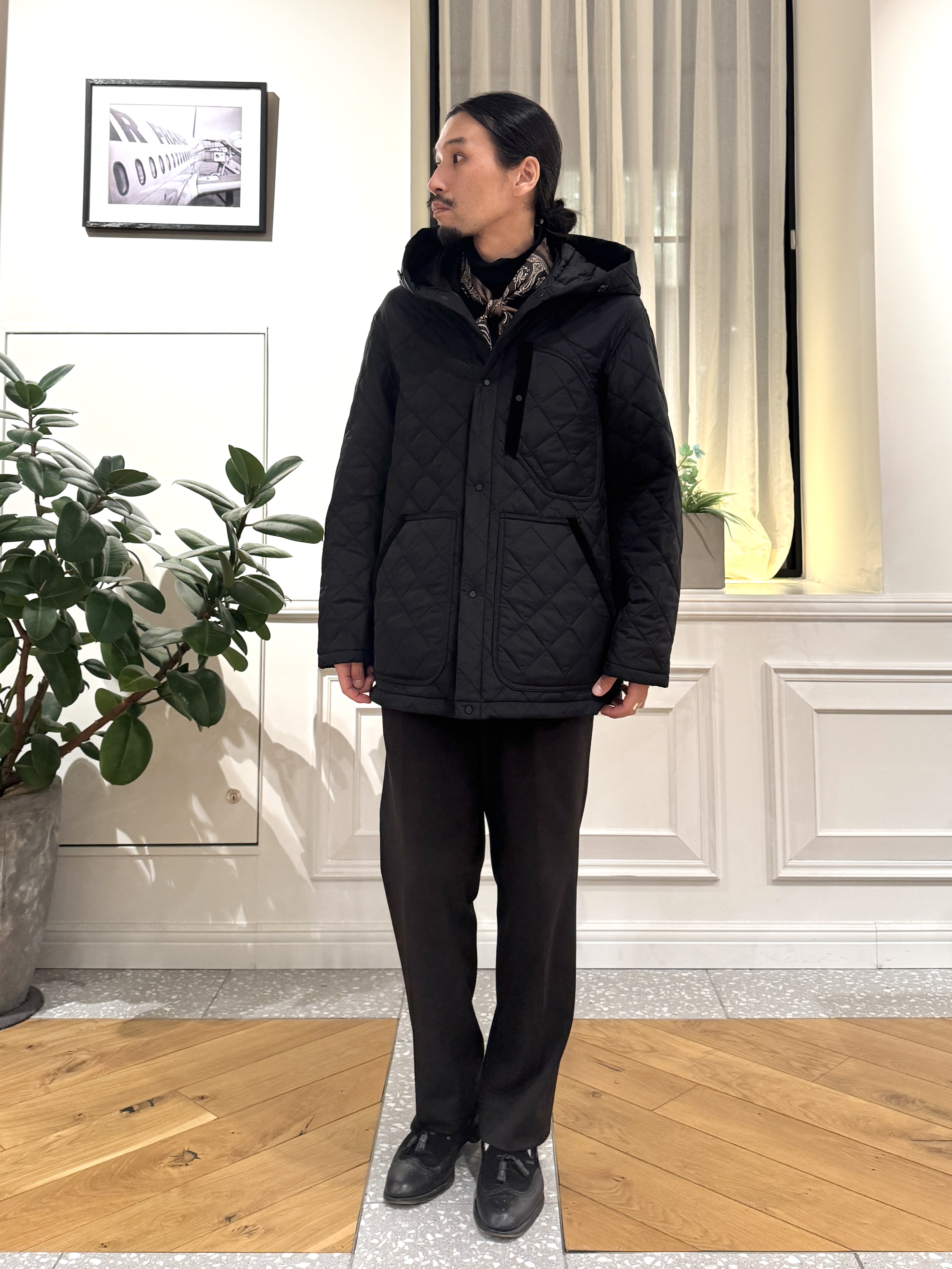 kawarataniさんの「DRESSTERIOR｜キルティング フードジャケット」を使ったコーディネート