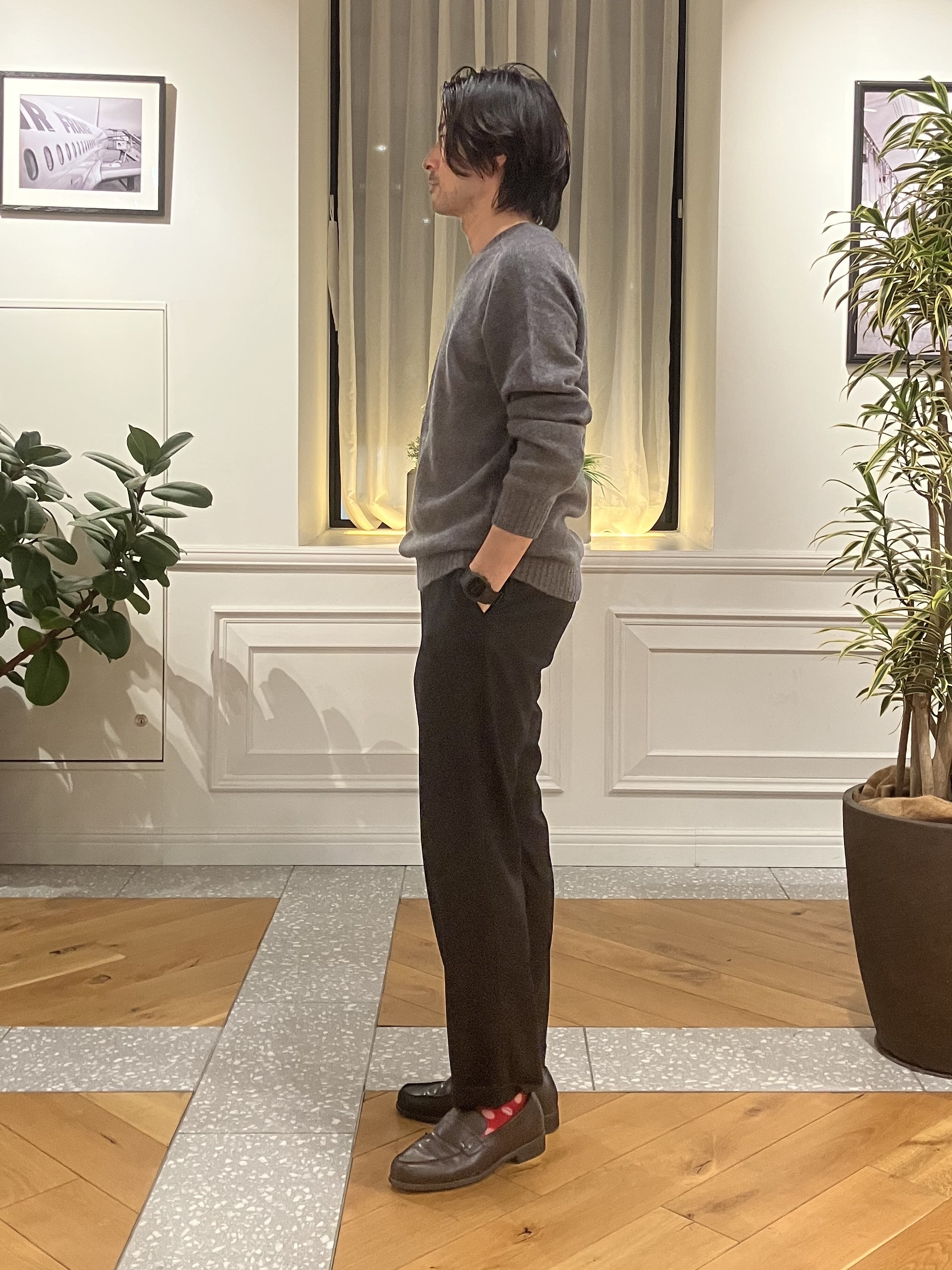 junyaさんの「DRESSTERIOR｜【干場義雅&times;DRESSTERIOR】ウールカシミヤクルーネックニット」を使ったコーディネート