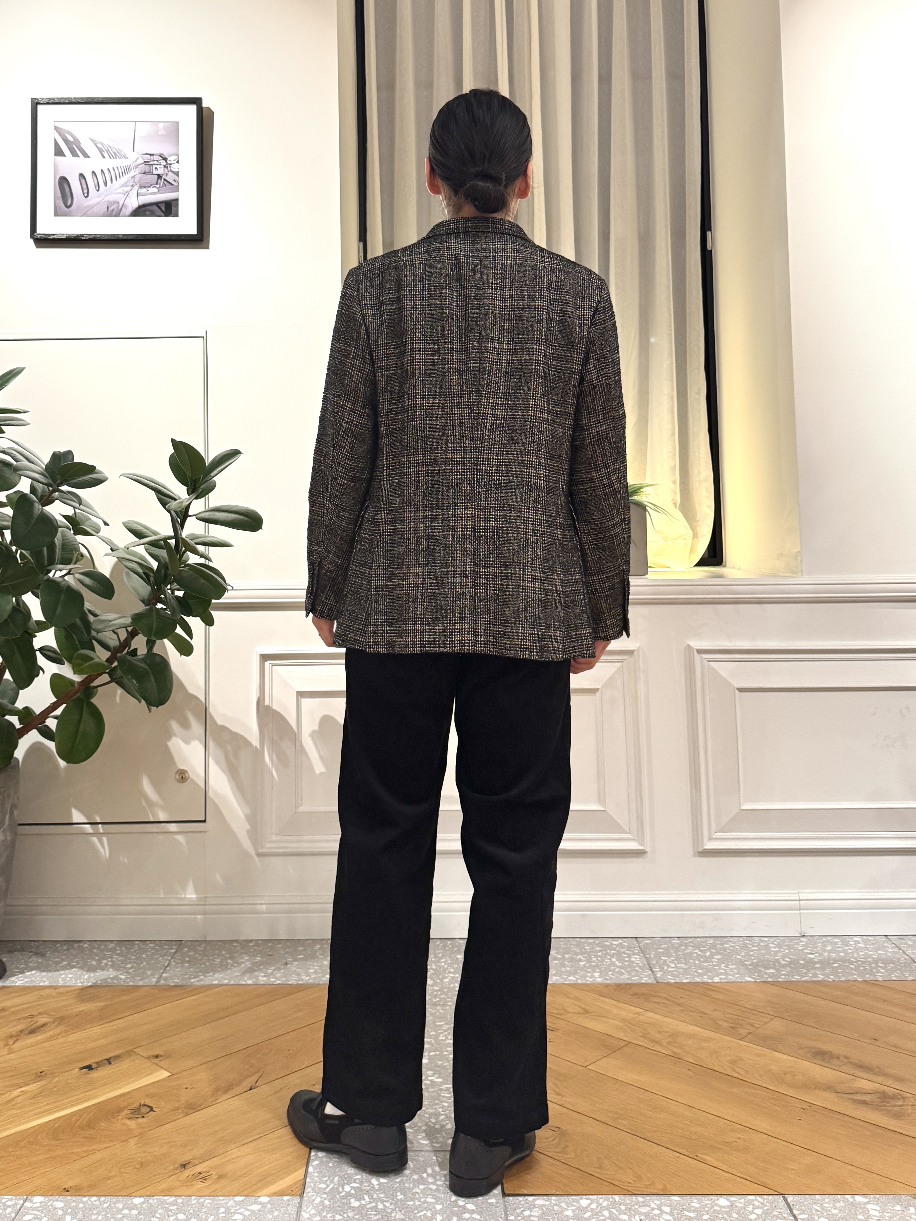 kawarataniさんの「DRESSTERIOR｜【セットアップ可】ループグレンチェック リラックスジャケット」を使ったコーディネート