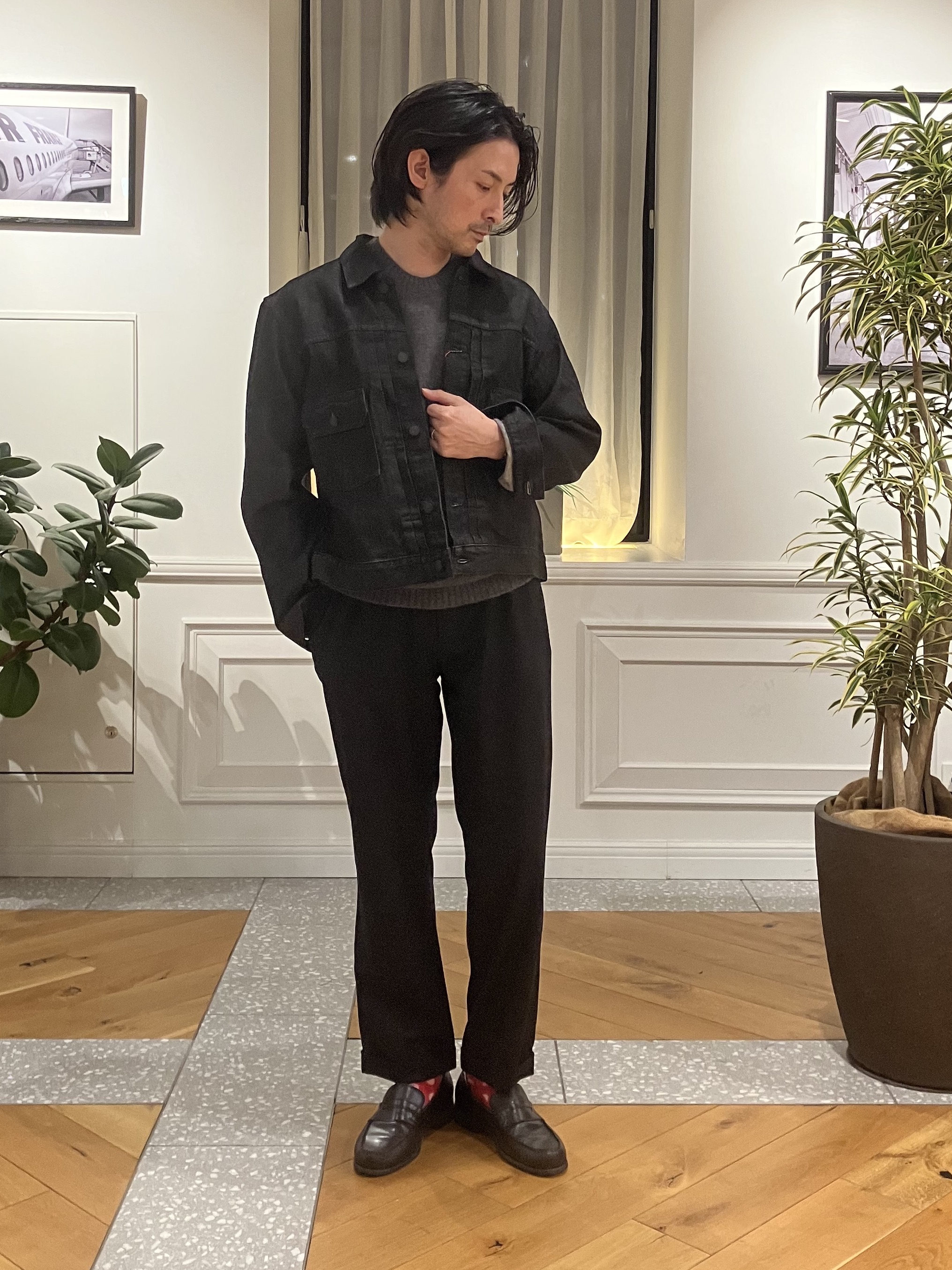 junyaさんの「DRESSTERIOR｜【干場義雅&times;DRESSTERIOR】ブラックGジャン」を使ったコーディネート