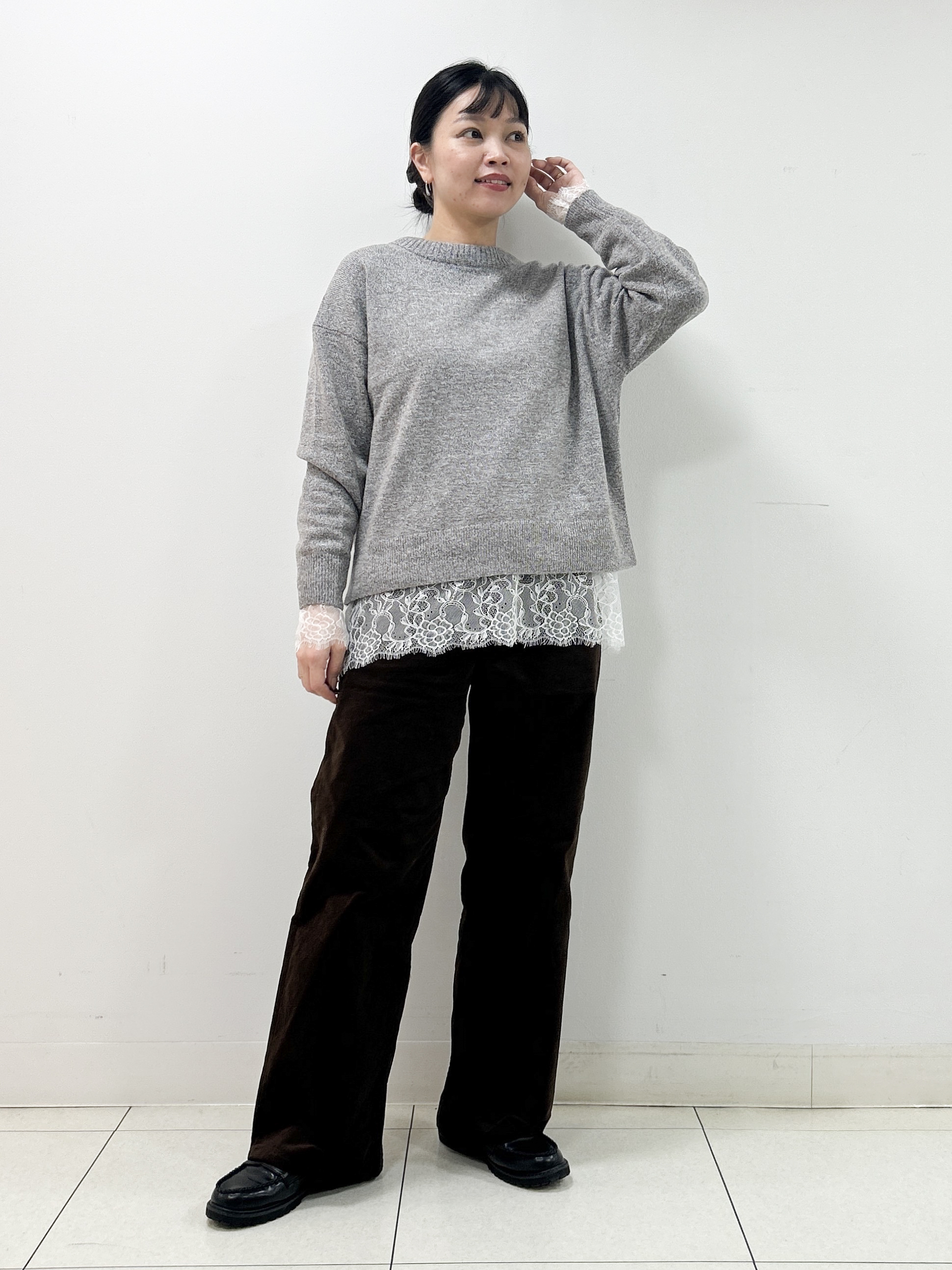 Kaiさんの「Dessin｜【洗える/秋ニット】杢調メランジ ウール混ニット」を使ったコーディネート