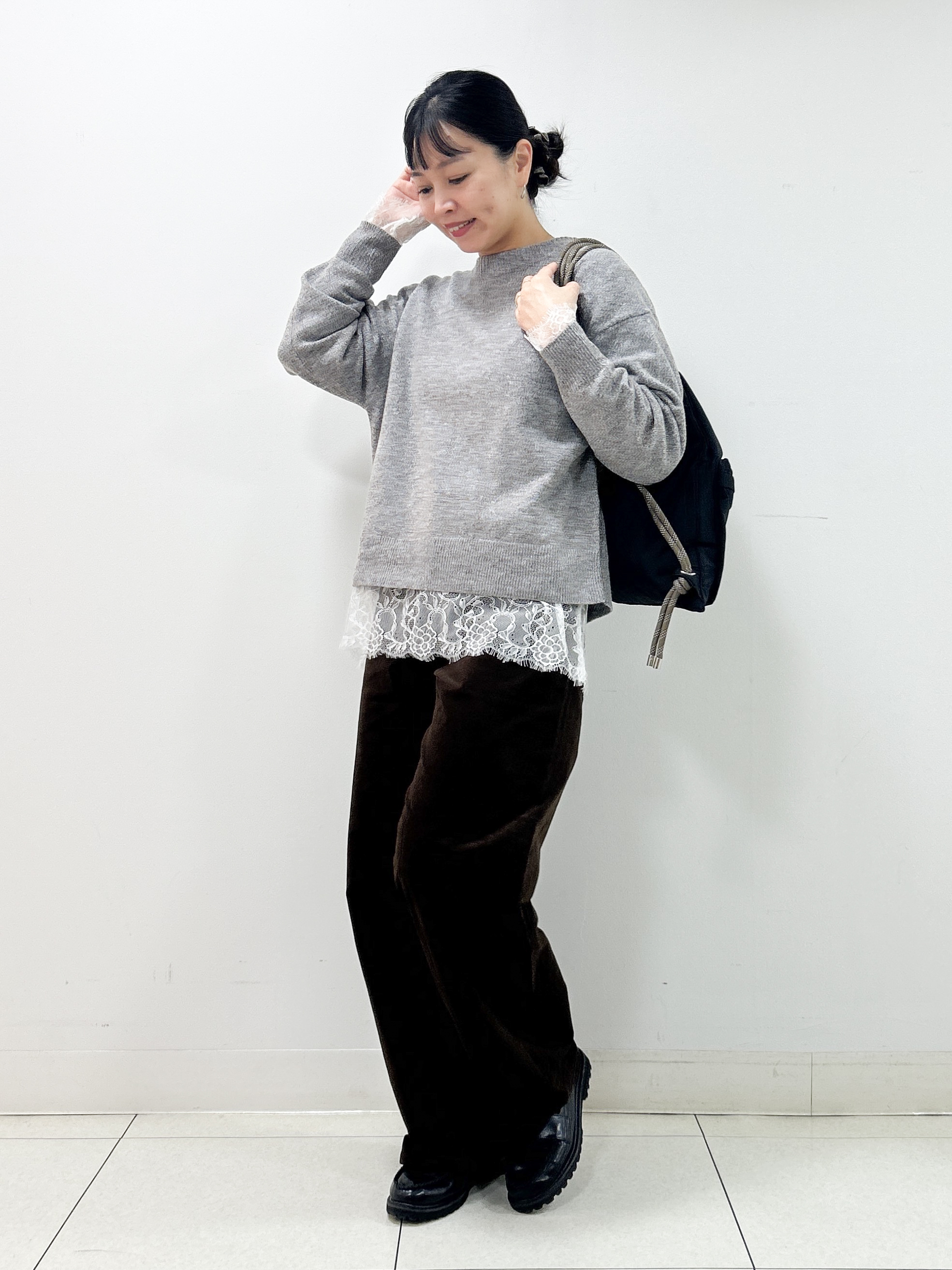 Kaiさんの「Dessin｜【洗える/秋ニット】杢調メランジ ウール混ニット」を使ったコーディネート