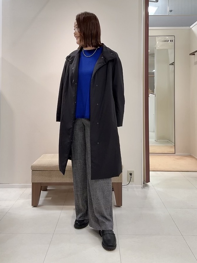 YUIさんの「UNTITLED｜【撥水/軽量/薄中綿入り】スタンドカラーコート」を使ったコーディネート