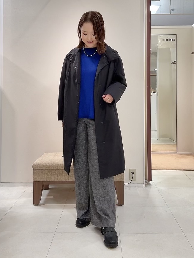 YUIさんの「UNTITLED｜【撥水/軽量/薄中綿入り】スタンドカラーコート」を使ったコーディネート