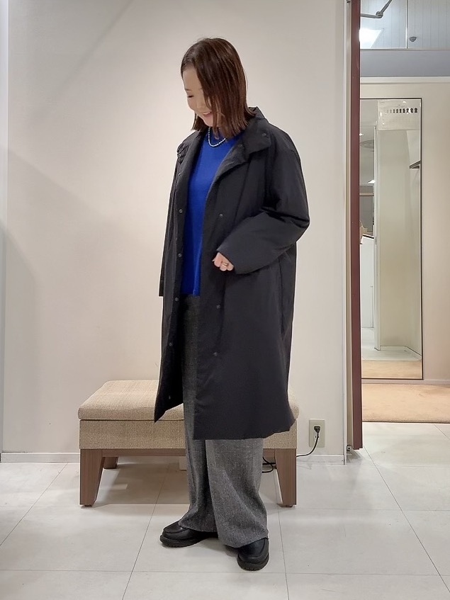 YUIさんの「UNTITLED｜【撥水/軽量/薄中綿入り】スタンドカラーコート」を使ったコーディネート